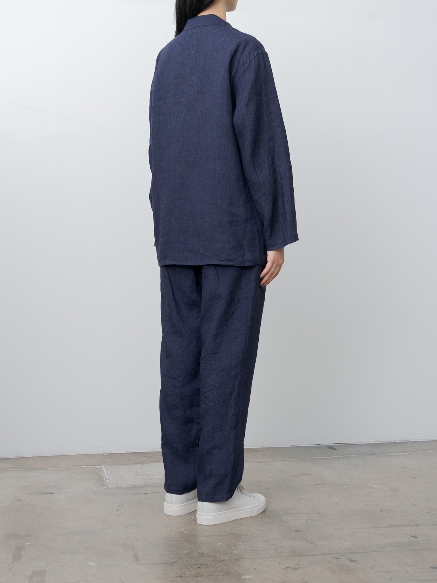 Namu Shop - Yleve Linen Poplin Trouser - Navy