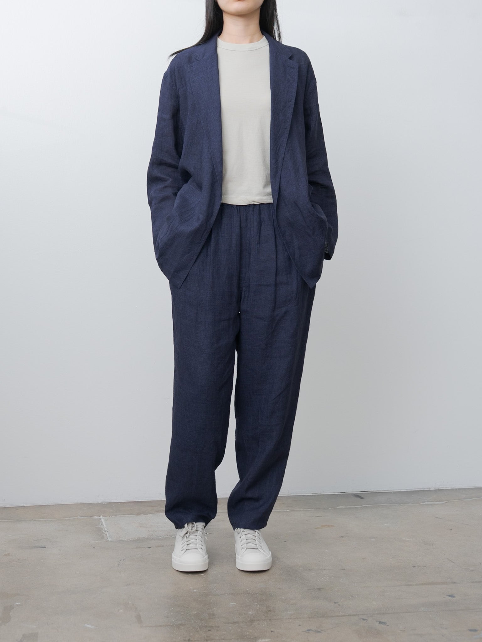 Namu Shop - Yleve Linen Poplin Jacket - Navy