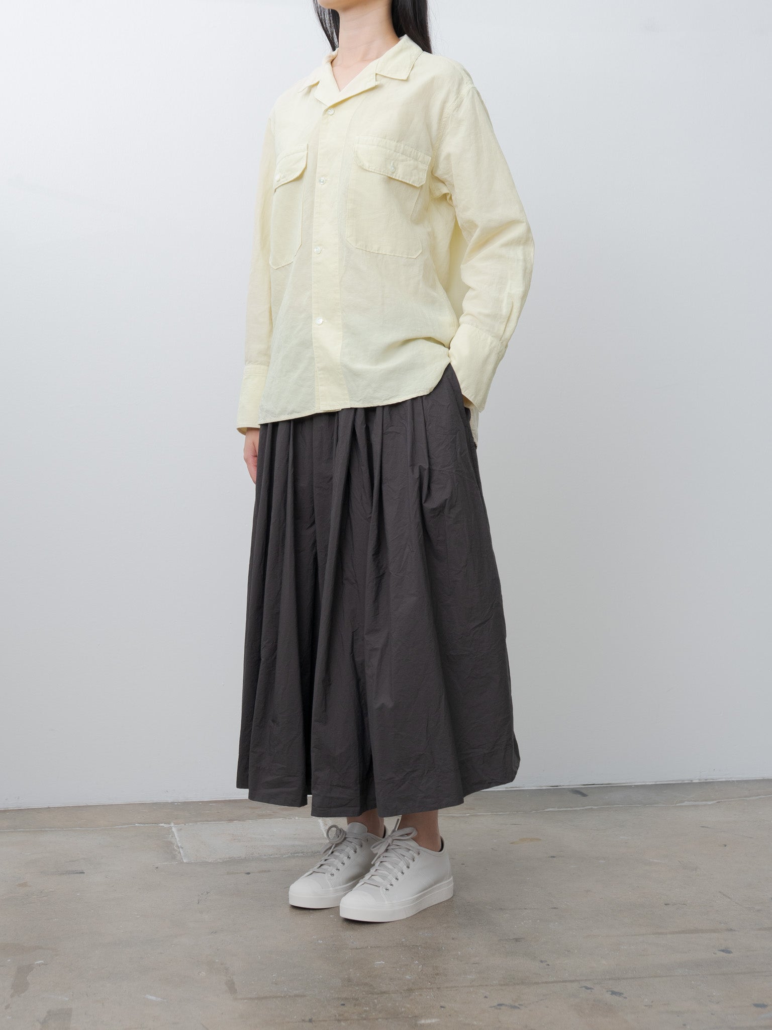Namu Shop - Album di Famiglia Pleated Long Skirt TC - Brown