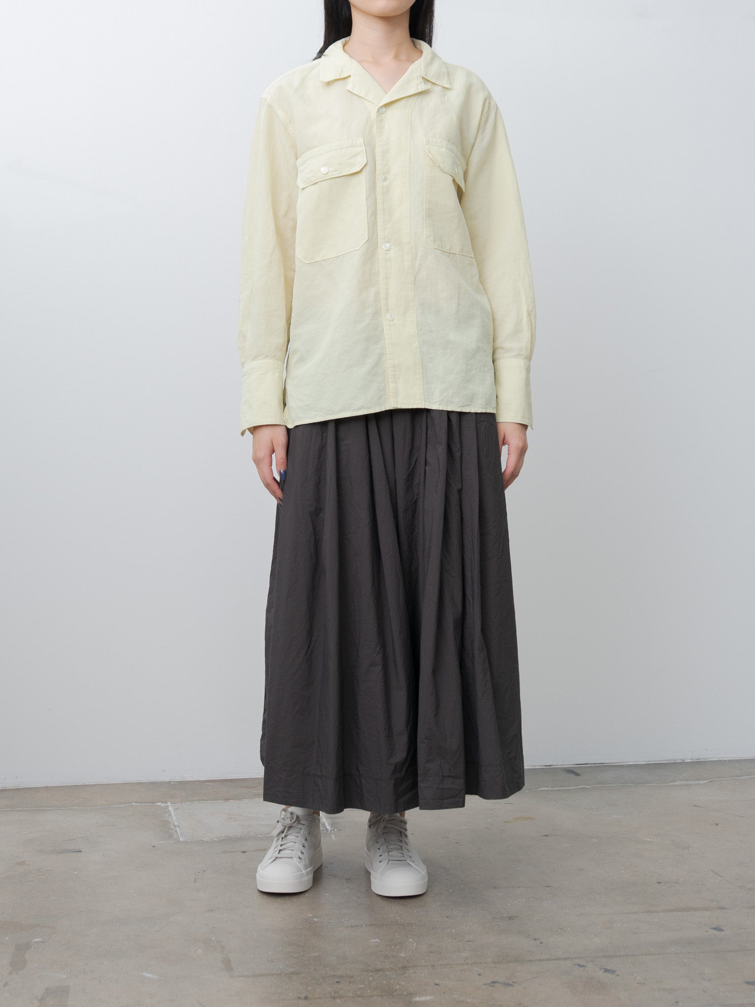 Namu Shop - Album di Famiglia Pleated Long Skirt TC - Brown