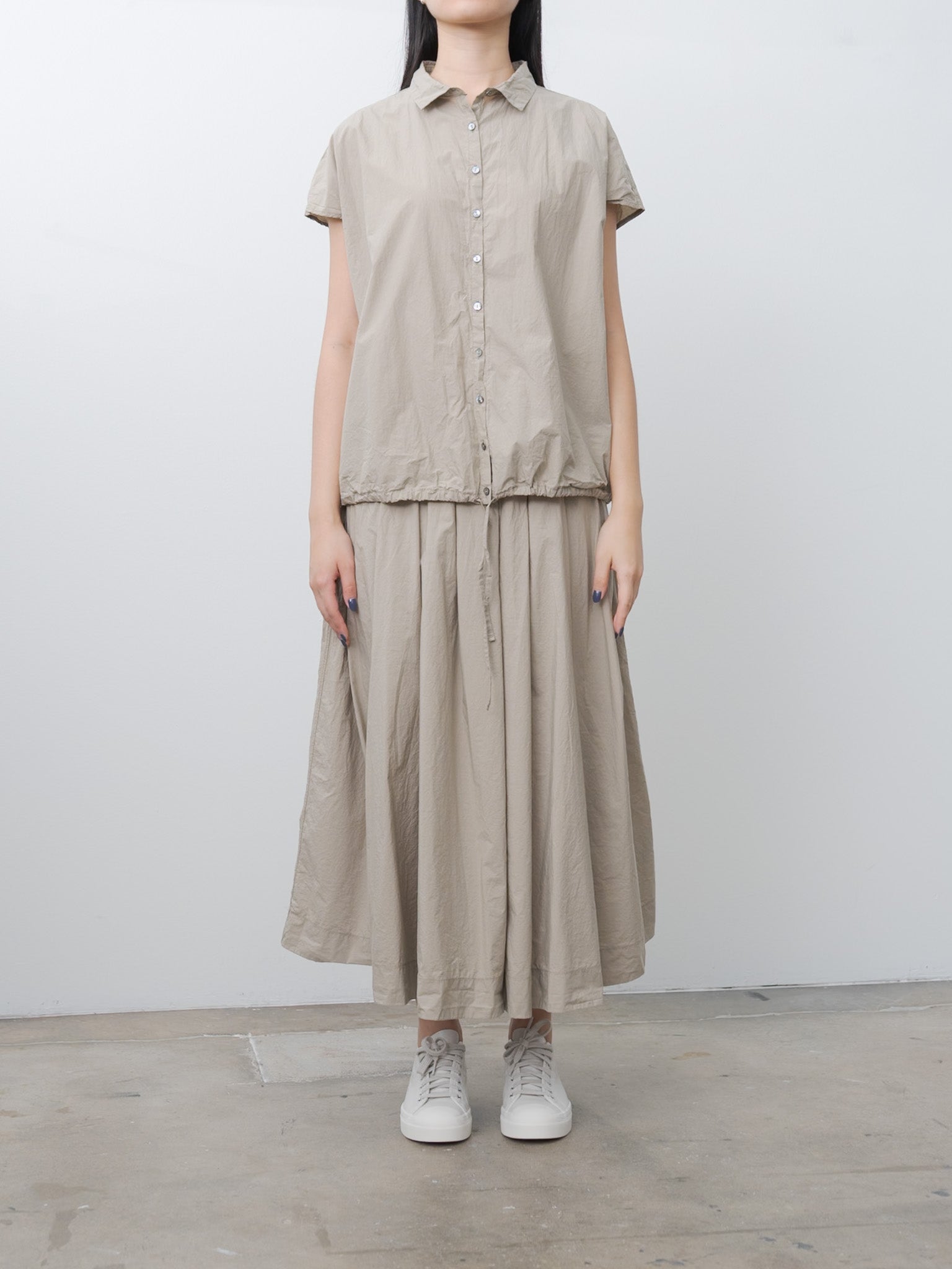 Namu Shop - Album di Famiglia Short Sleeveless Shirt TC - Stone