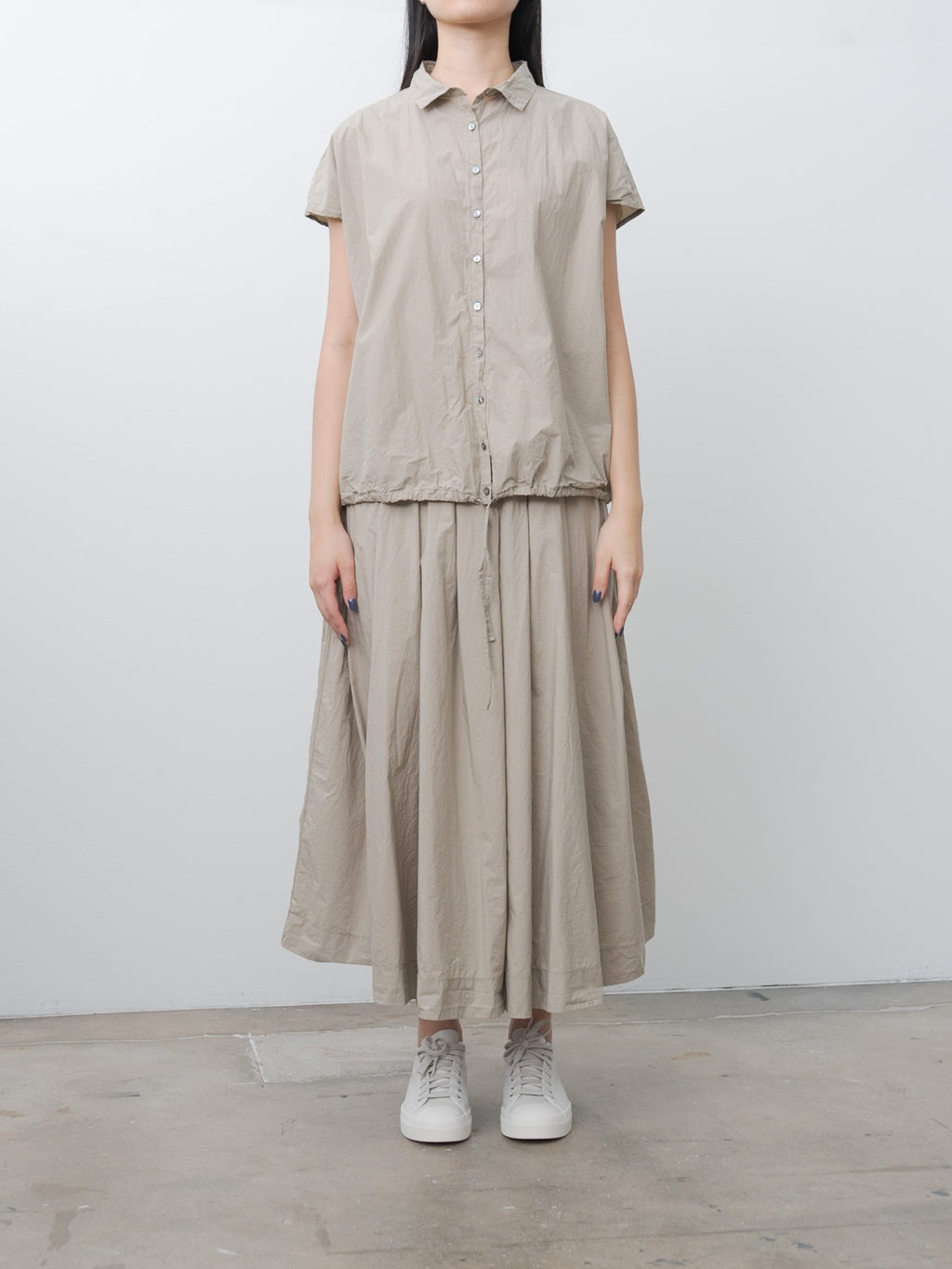 Namu Shop - Album di Famiglia Short Sleeveless Shirt TC - Stone