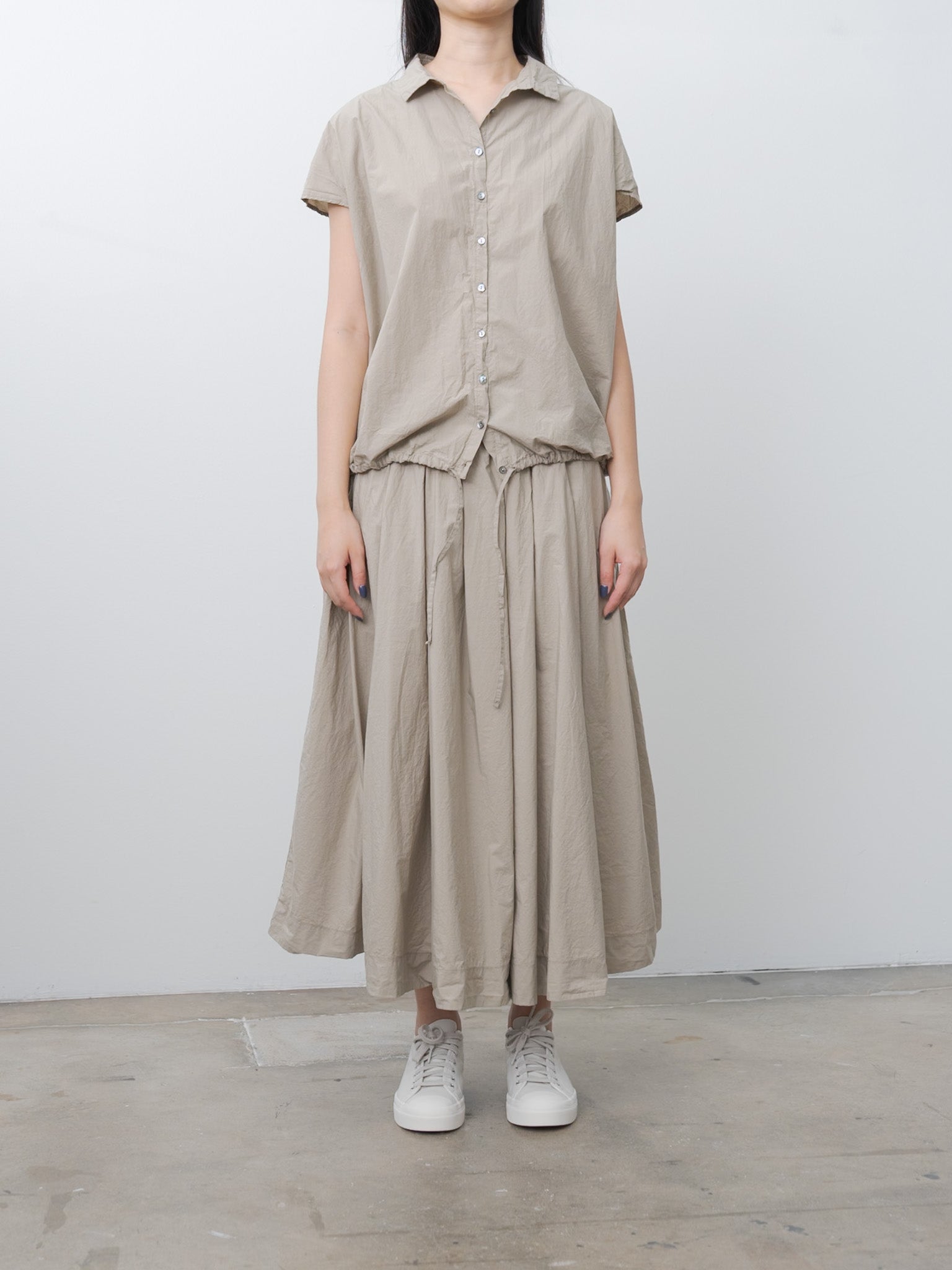 Namu Shop - Album di Famiglia Pleated Long Skirt TC - Stone