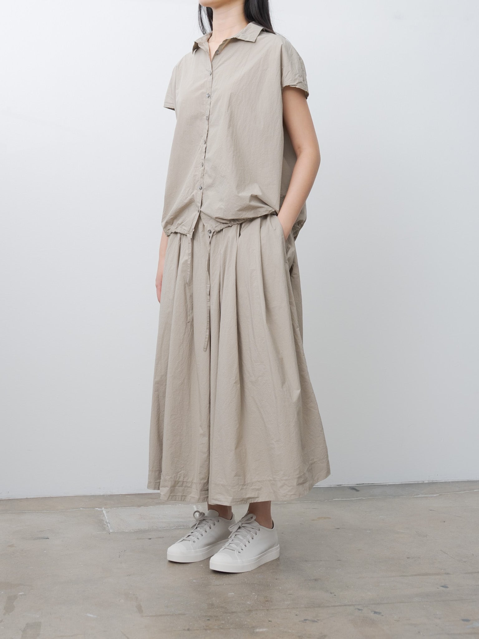 Namu Shop - Album di Famiglia Pleated Long Skirt TC - Stone