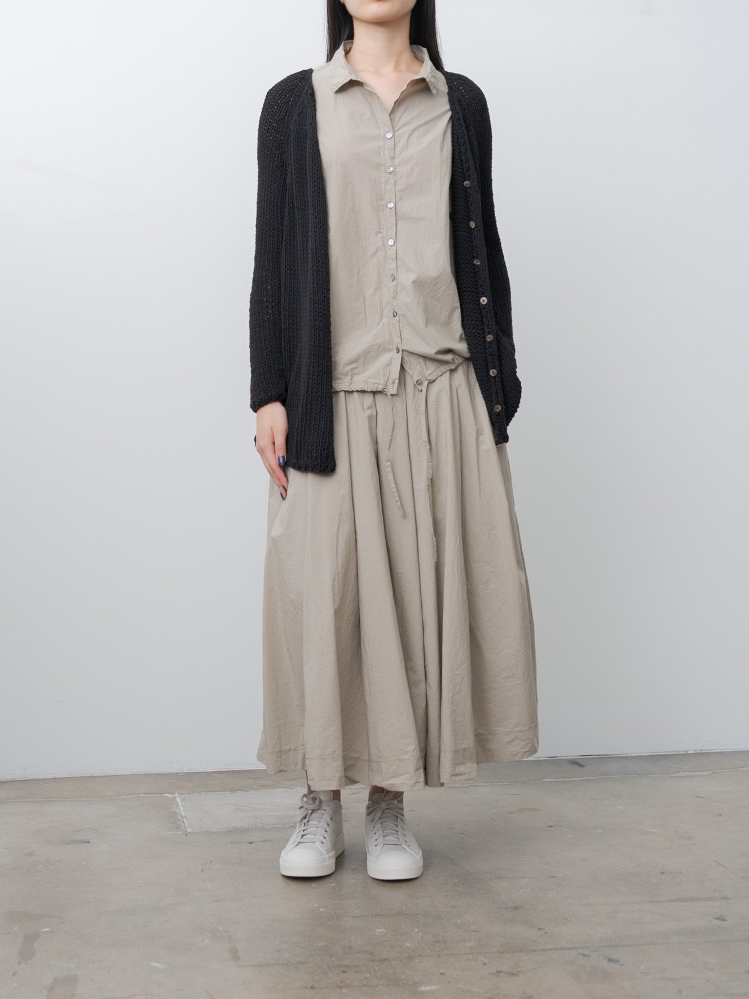 Namu Shop - Album di Famiglia Pleated Long Skirt TC - Stone