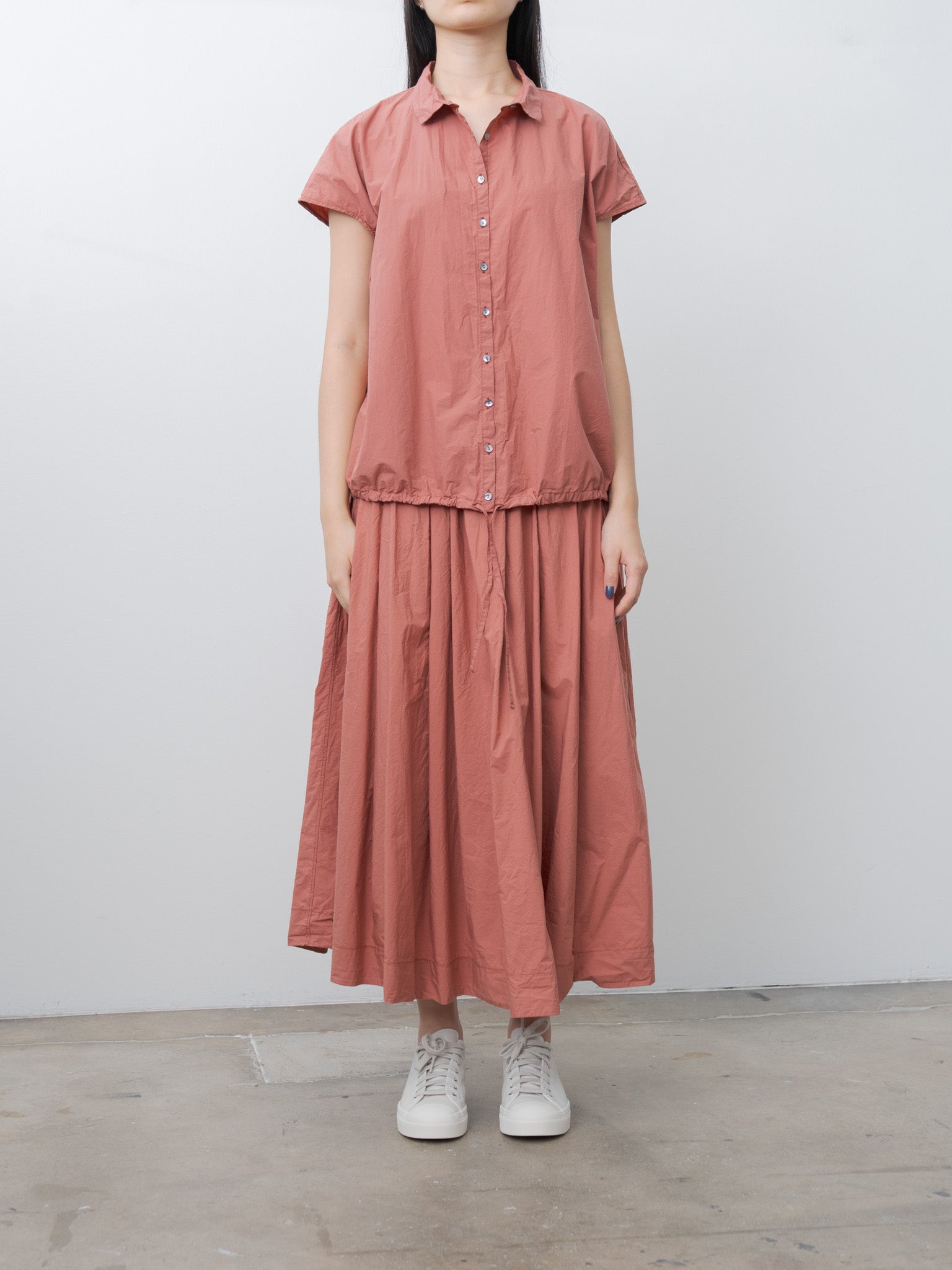 Namu Shop - Album di Famiglia Pleated Long Skirt TC - Coral
