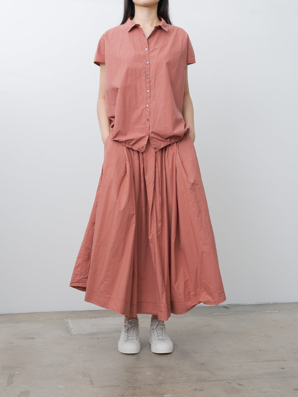 Namu Shop - Album di Famiglia Pleated Long Skirt TC - Coral