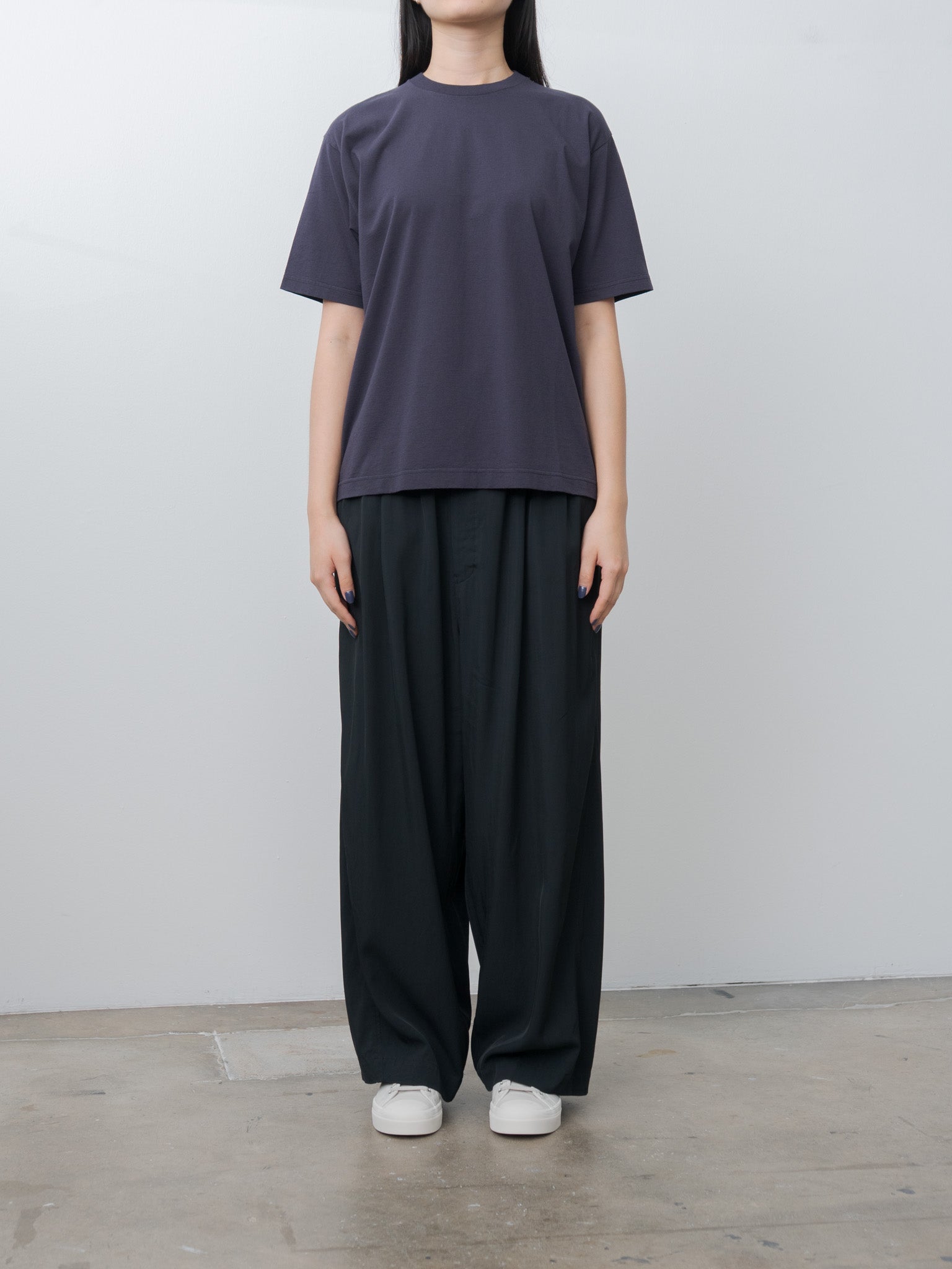 Namu Shop - Unfil Viscose Gabardine Big Easy Trousers - Black Navy