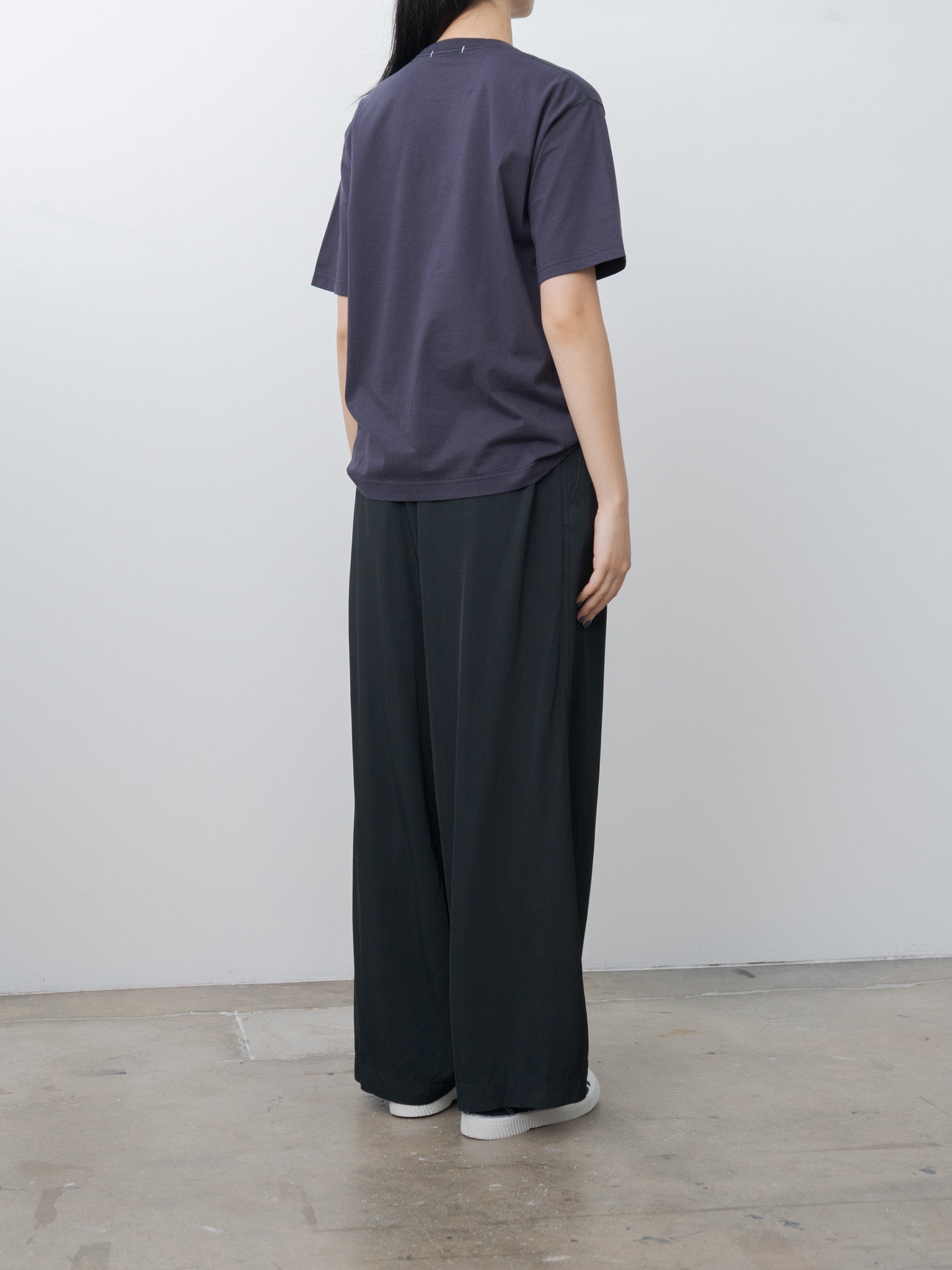 Namu Shop - Unfil Viscose Gabardine Big Easy Trousers - Black Navy