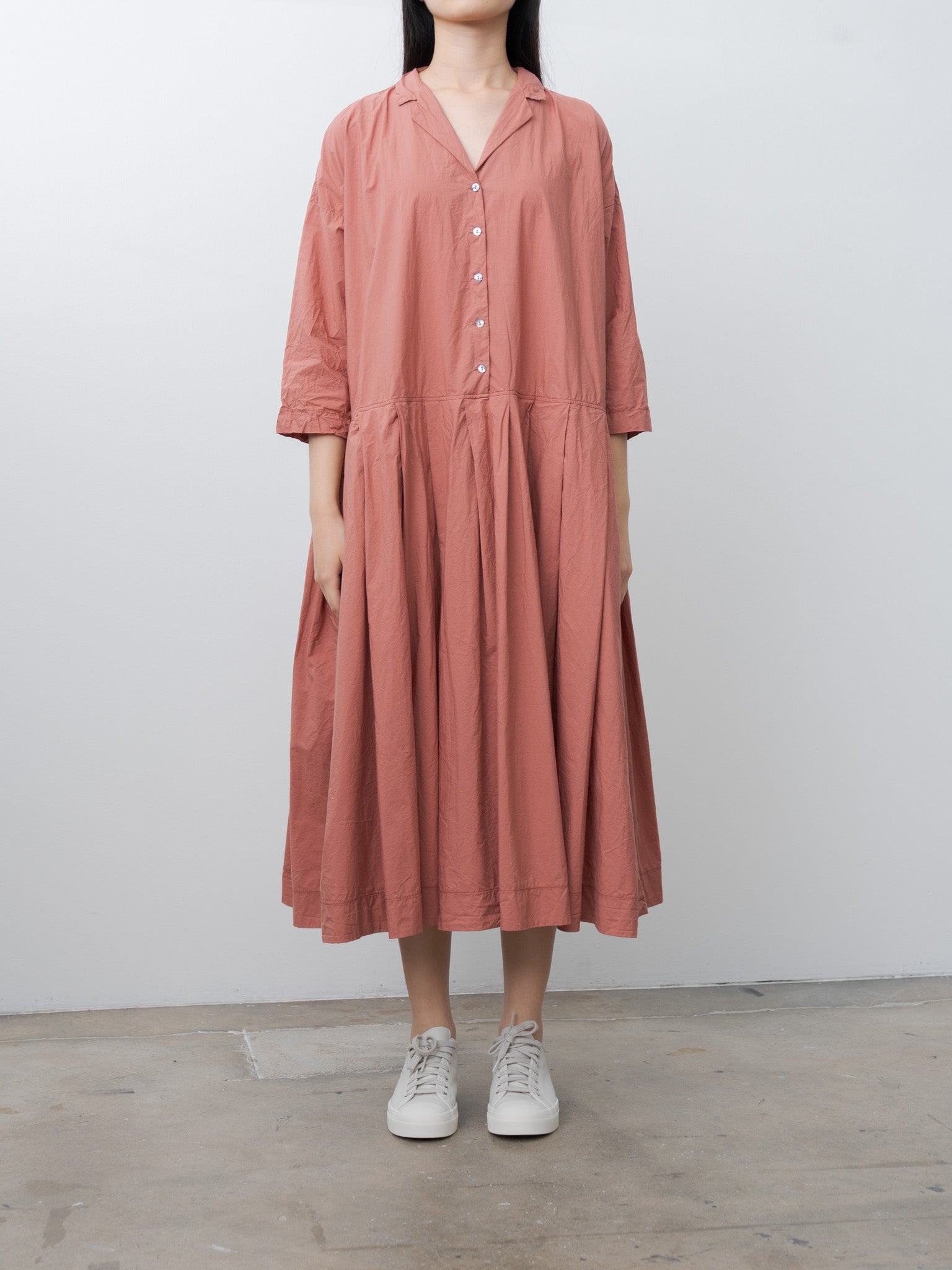 Namu Shop - Album di Famiglia Pleated Collar Dress TC - Coral