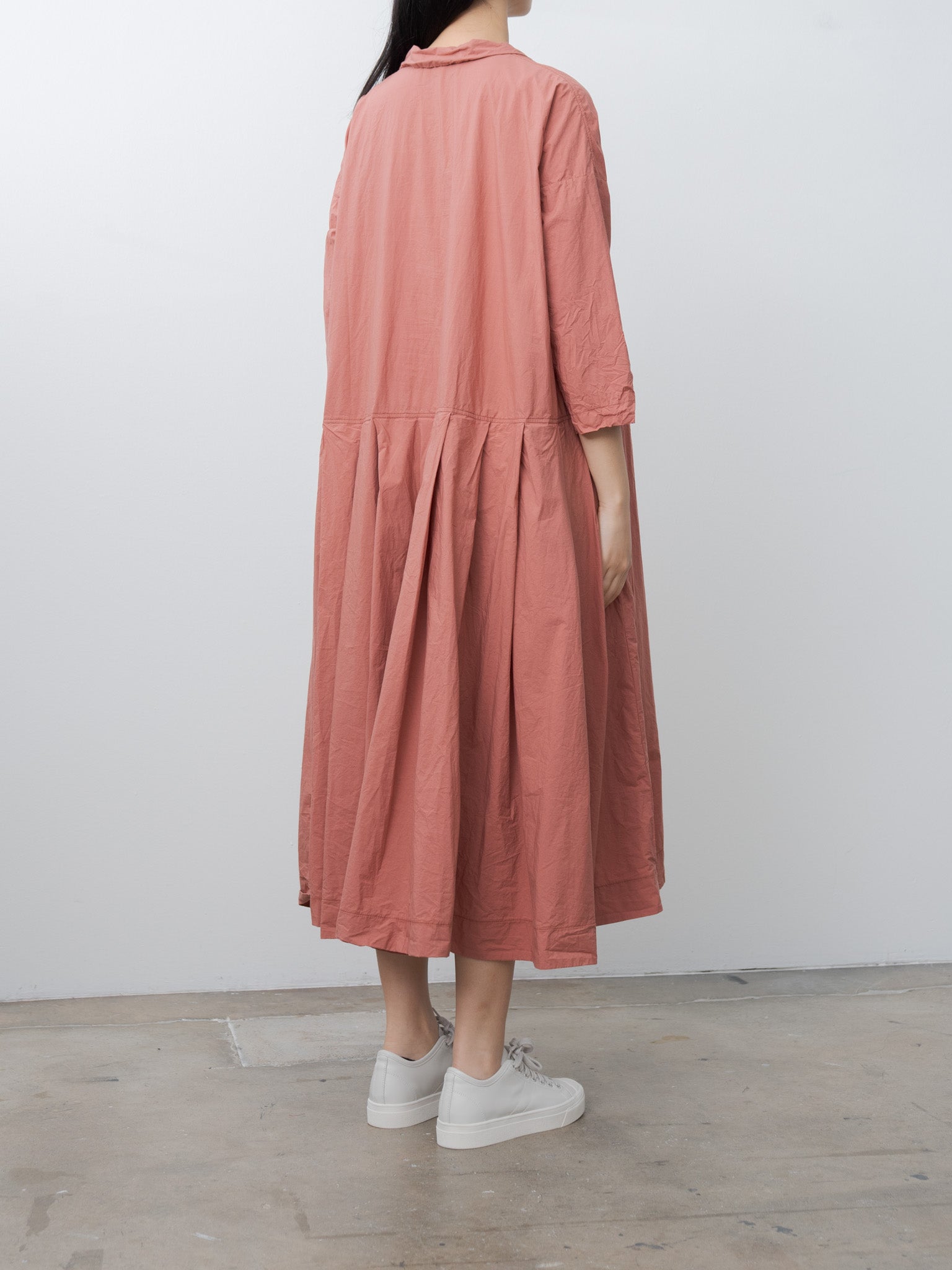 Namu Shop - Album di Famiglia Pleated Collar Dress TC - Coral
