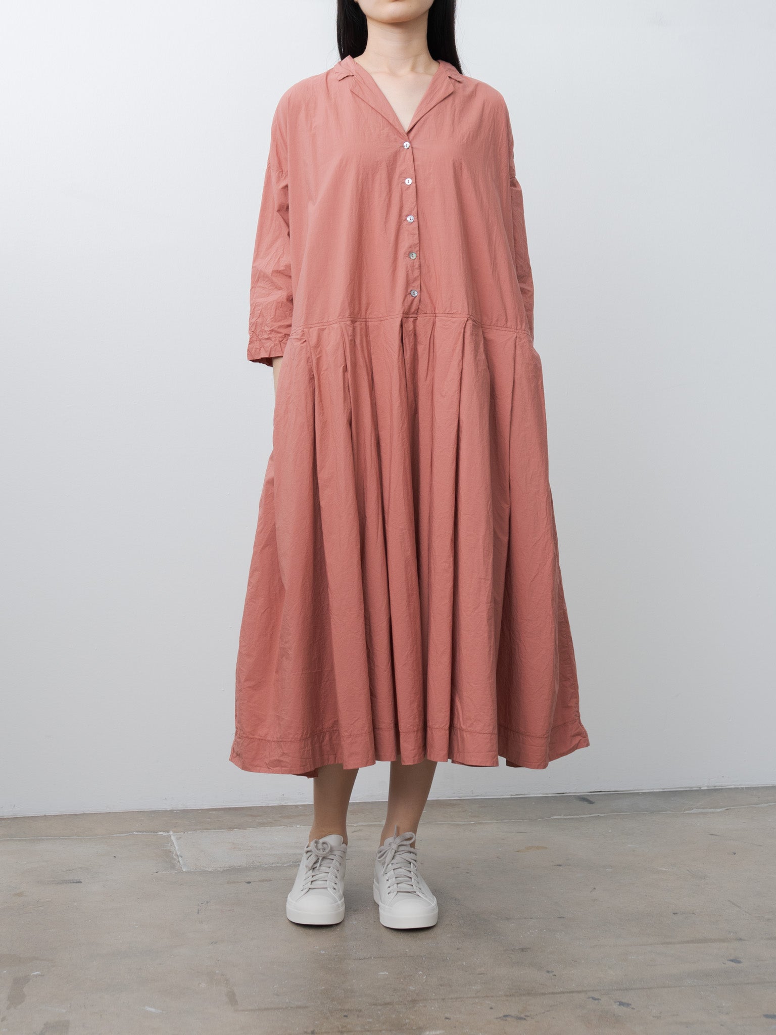 Namu Shop - Album di Famiglia Pleated Collar Dress TC - Coral