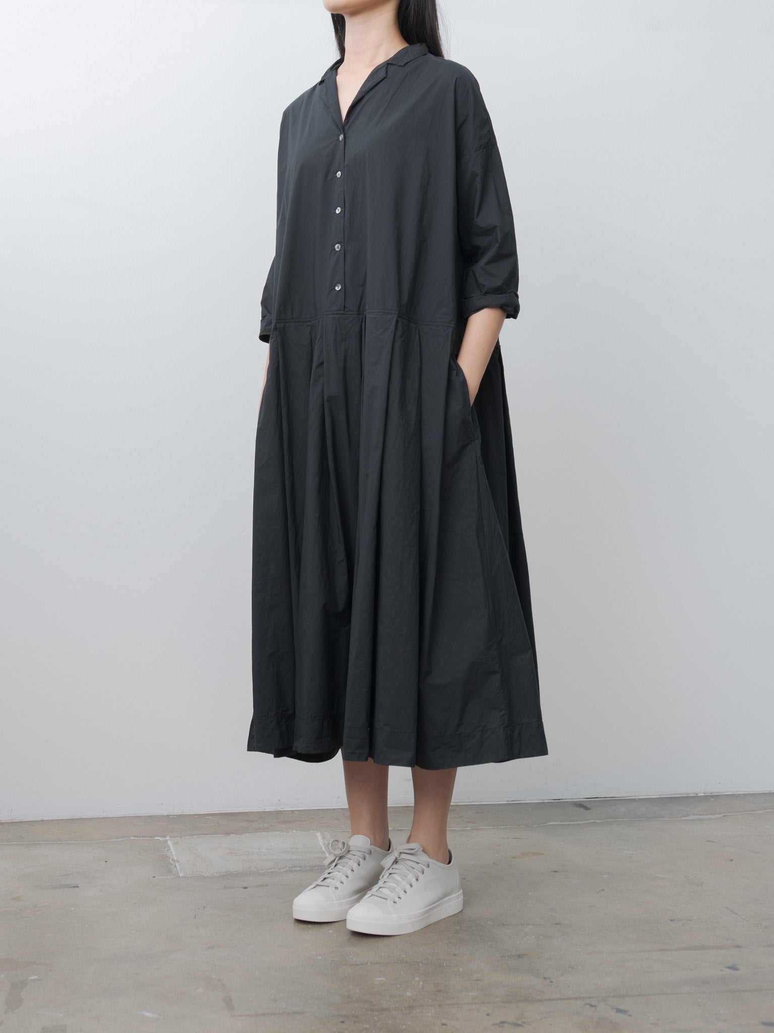 Namu Shop - Album di Famiglia Pleated Collar Dress TC - Black