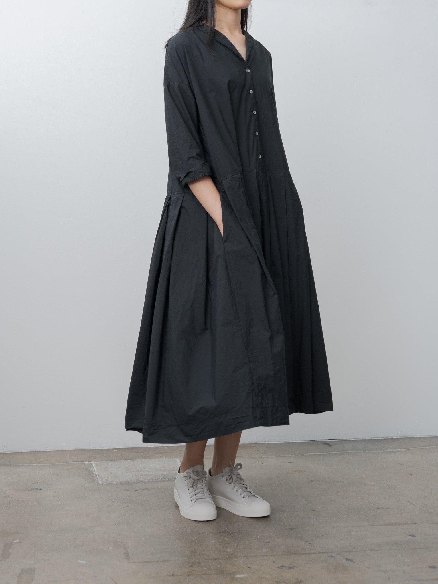 Namu Shop - Album di Famiglia Pleated Collar Dress TC - Black