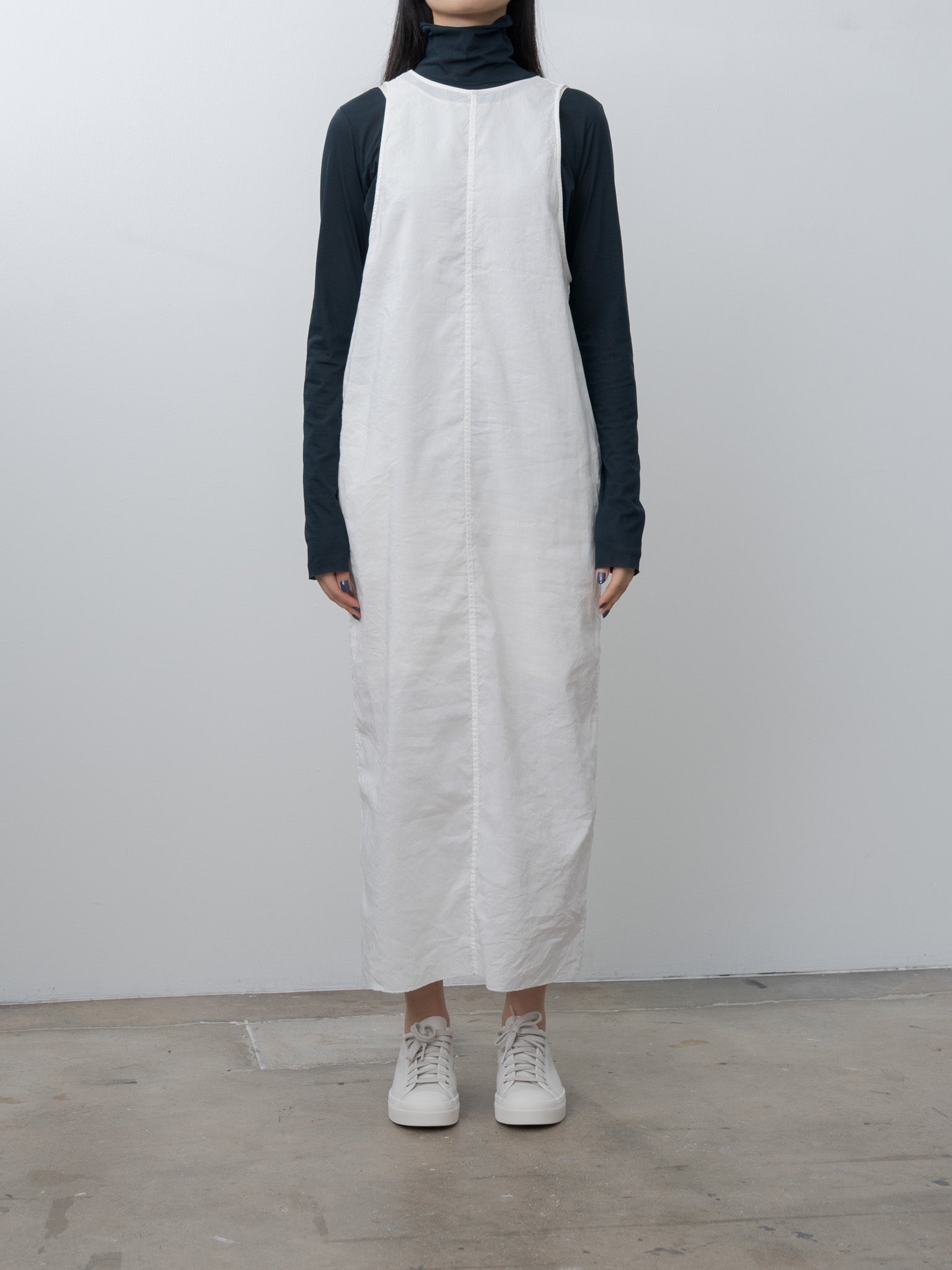 Namu Shop - Unfil Washed & Wrinkled Cordlane Dress - Off White