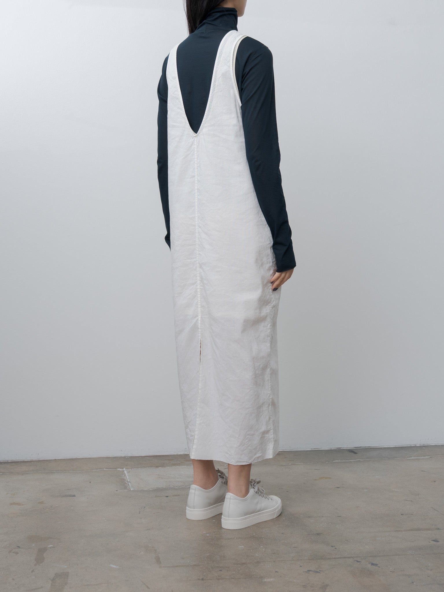 Namu Shop - Unfil Washed & Wrinkled Cordlane Dress - Off White