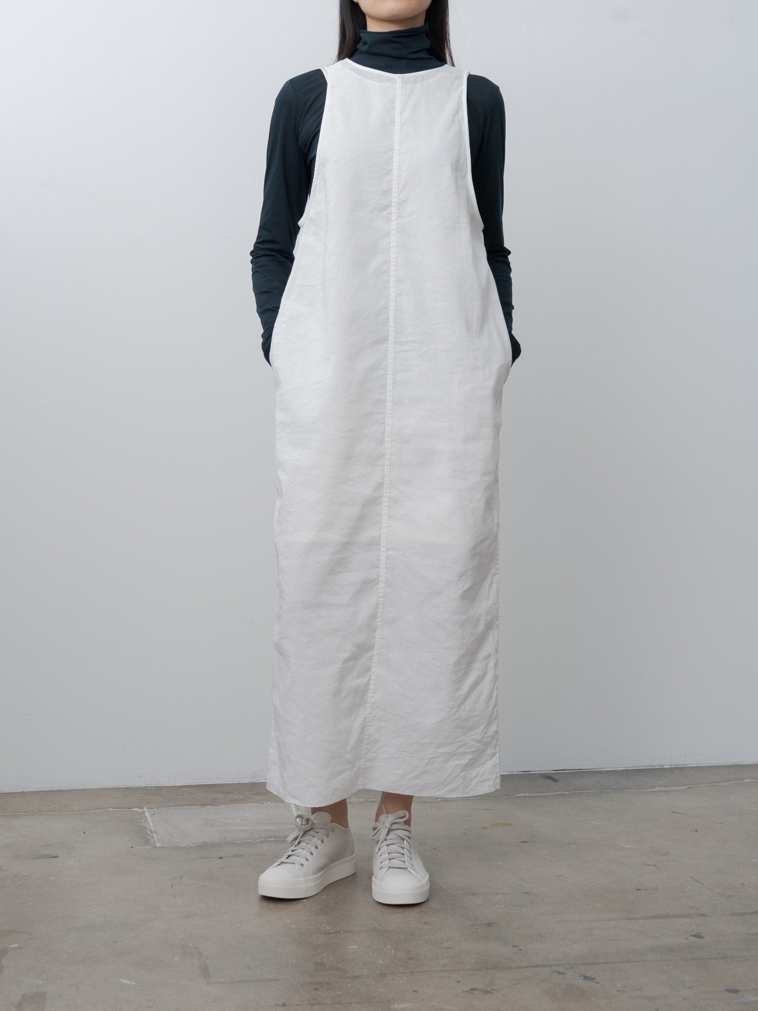 Namu Shop - Unfil Washed & Wrinkled Cordlane Dress - Off White