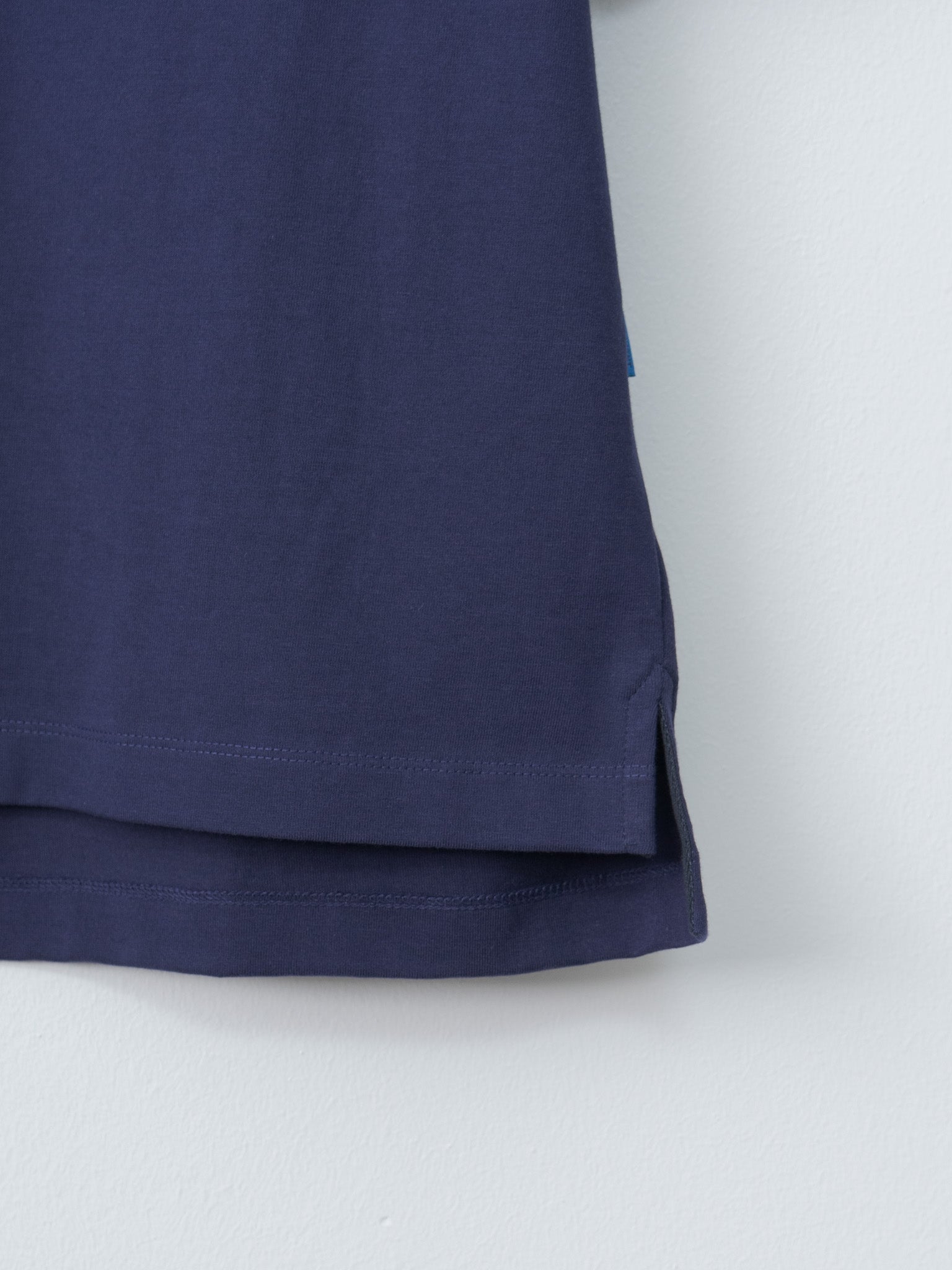 Namu Shop - Document Cotton Mock Neck Pocket T-Shirt - Blue