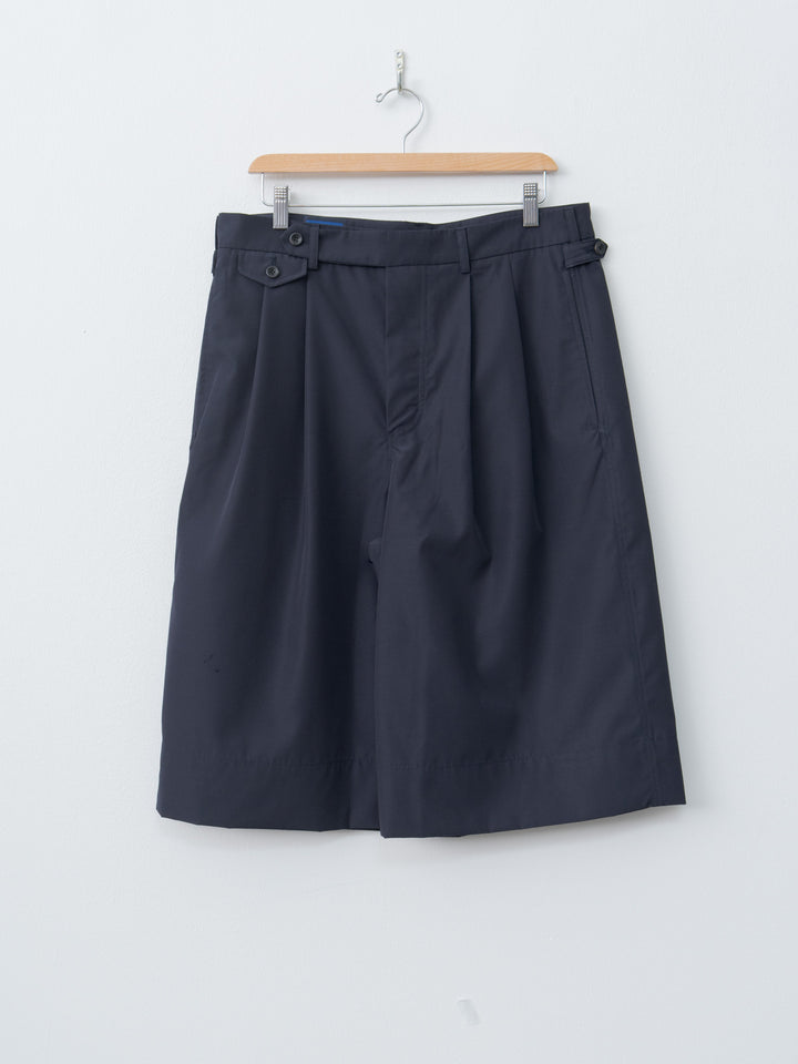 Namu Shop - Document Water Repellent Wool Tucked Shorts - Navy