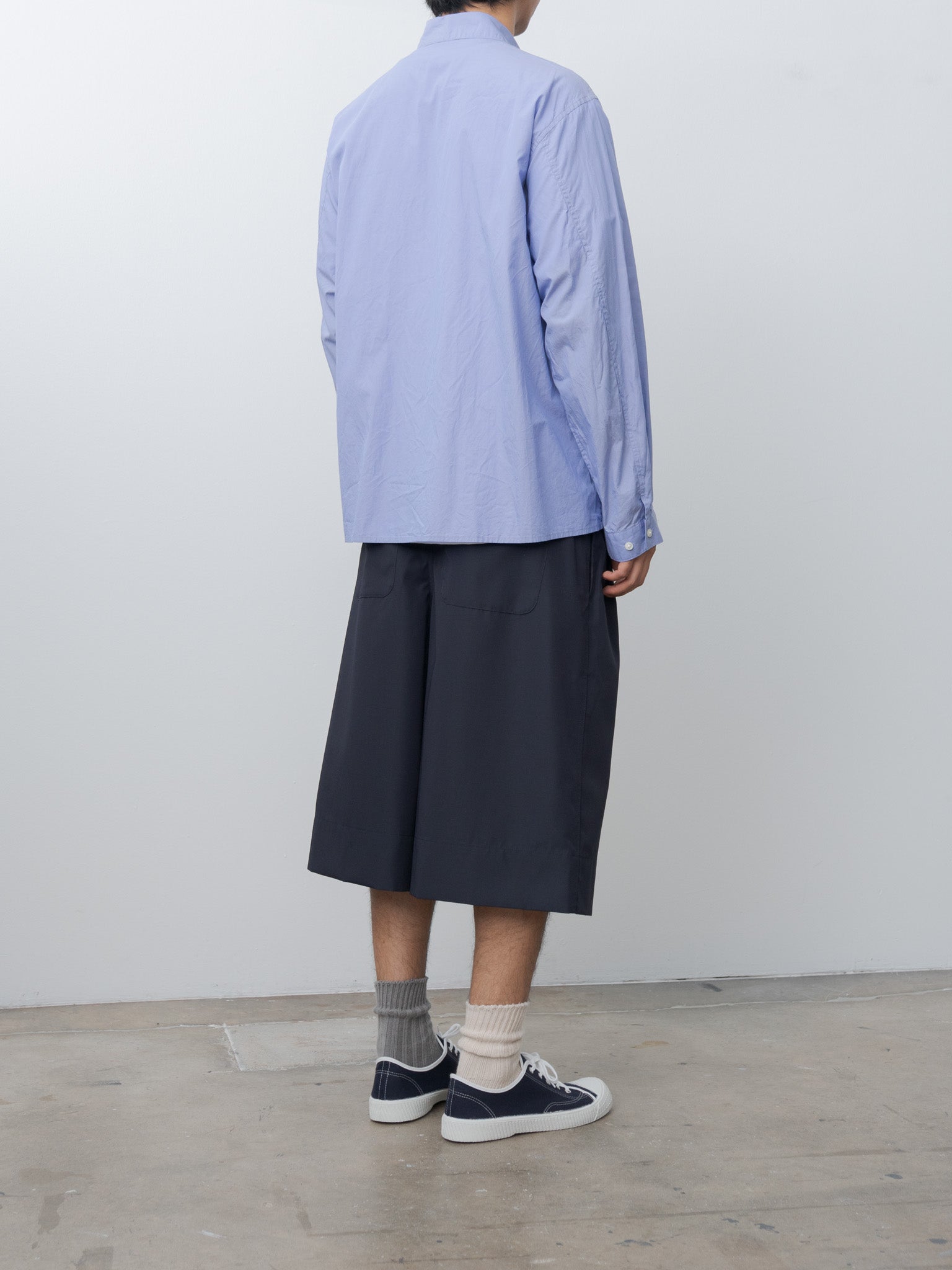 Namu Shop - Document Water Repellent Wool Tucked Shorts - Navy