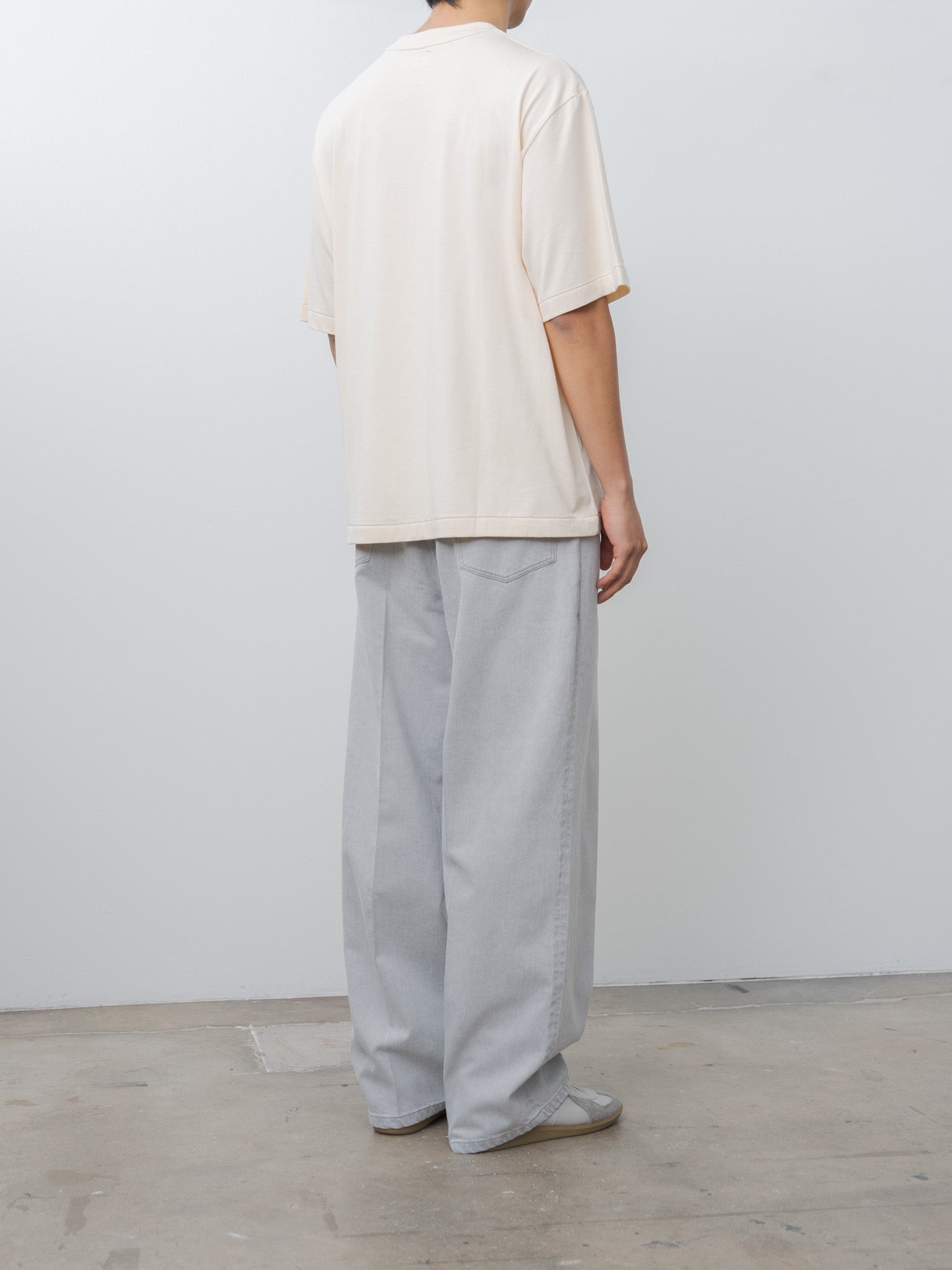 Namu Shop - Blurhms 12.9oz Denim Narrow Belted Pants - Black Super-Bleach