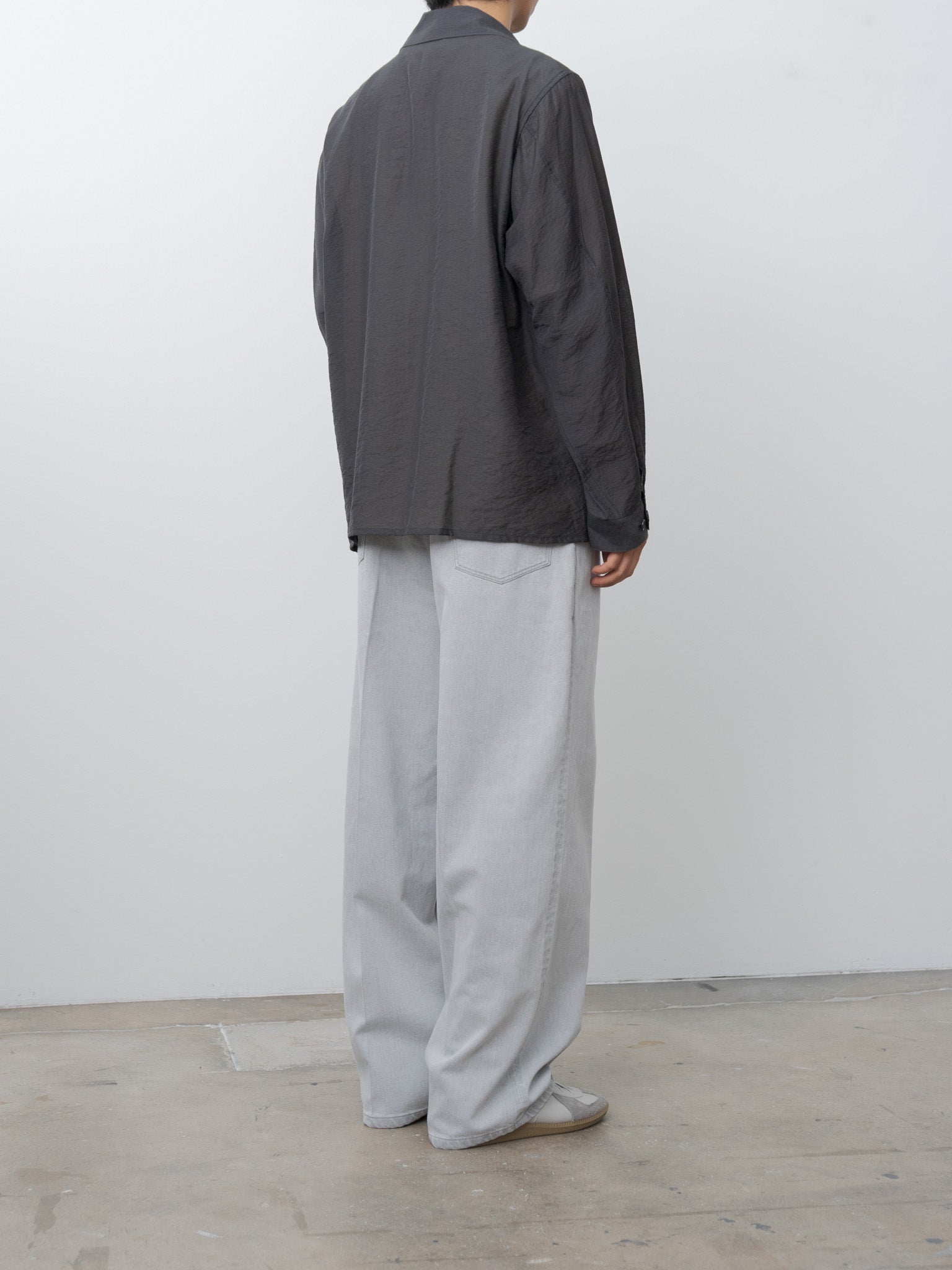 Namu Shop - Blurhms 12.9oz Denim Narrow Belted Pants - Black Super-Bleach
