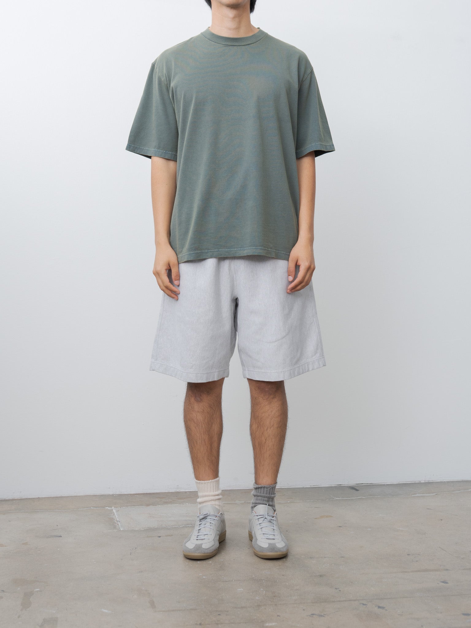 Namu Shop - Blurhms Thin-Sweat Shorts - Heather White