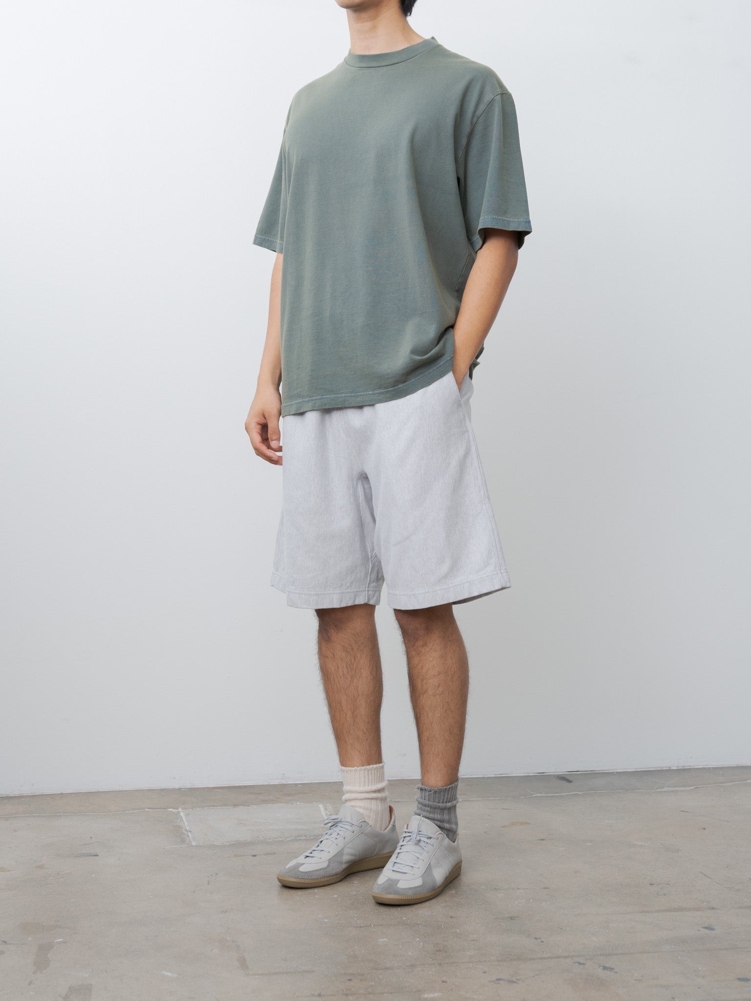 Namu Shop - Blurhms Hollow Yarn Plain Tee - Fade Green