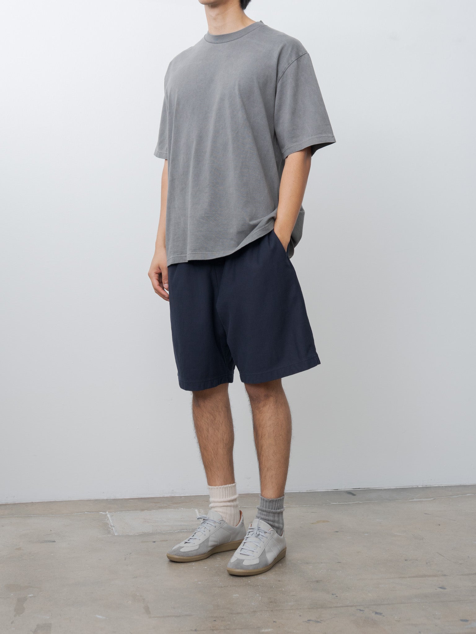 Namu Shop - Blurhms Thin-Sweat Shorts - Dark Navy