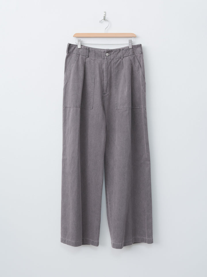 Namu Shop - Yoke Cotton 1tuck Wide-Leg Baker Pants - Dusty Pink