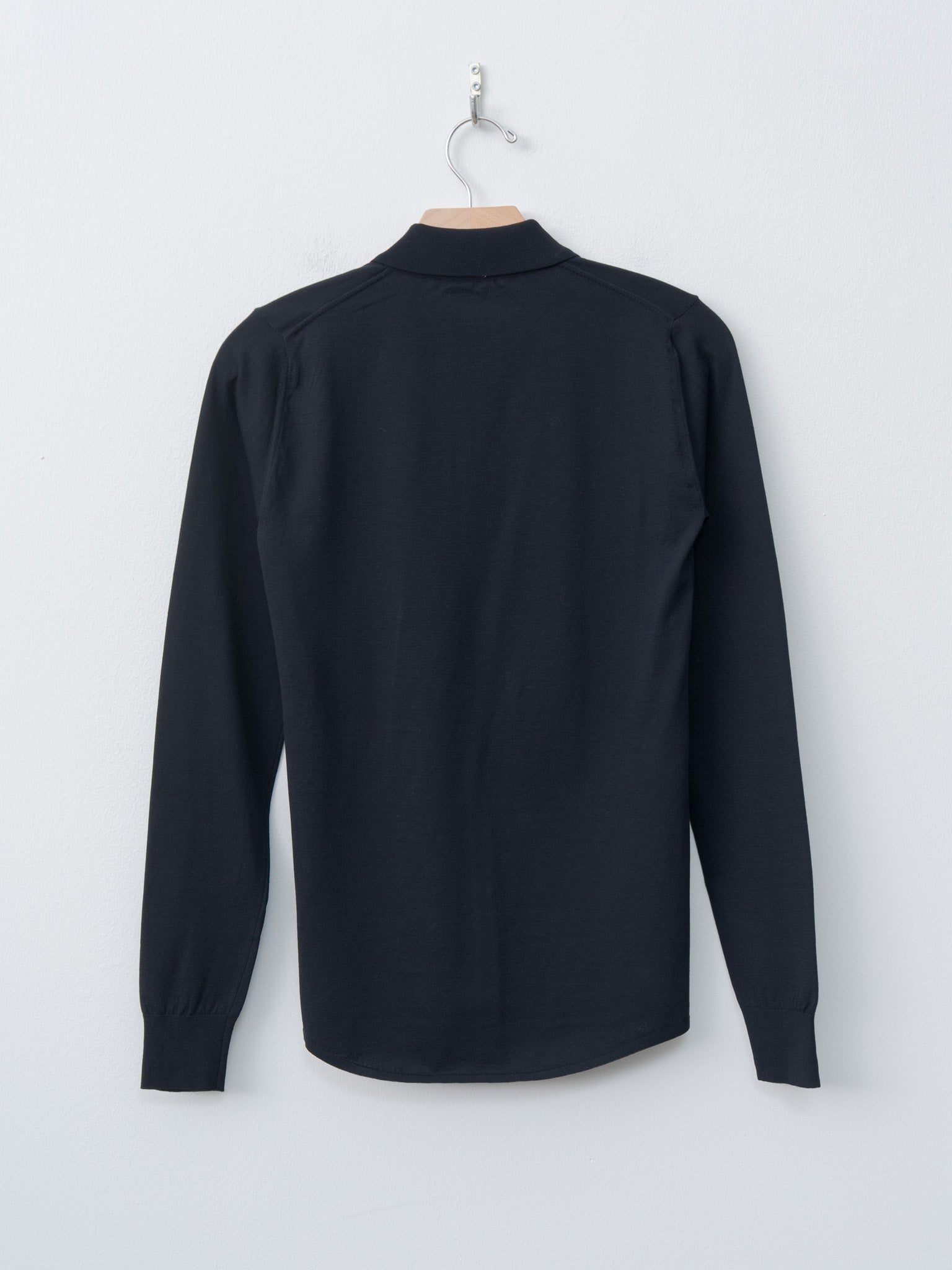 Namu Shop - Auralee Super High Gauge Cotton Knit Shirt Cardigan - Dark Navy