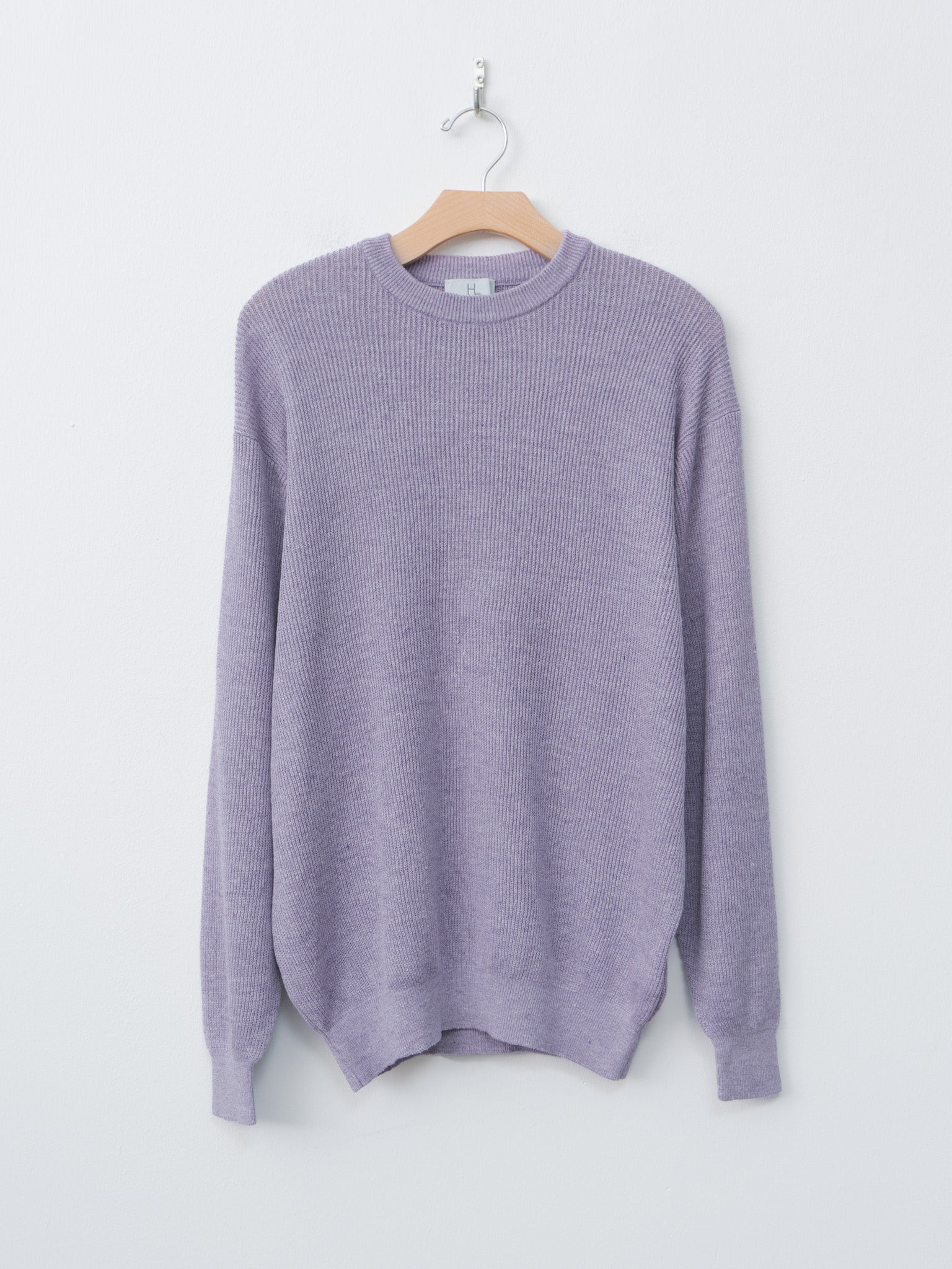 Namu Shop - Herill Linen/Cotton Ribstitch Crewneck Knit - Lavender