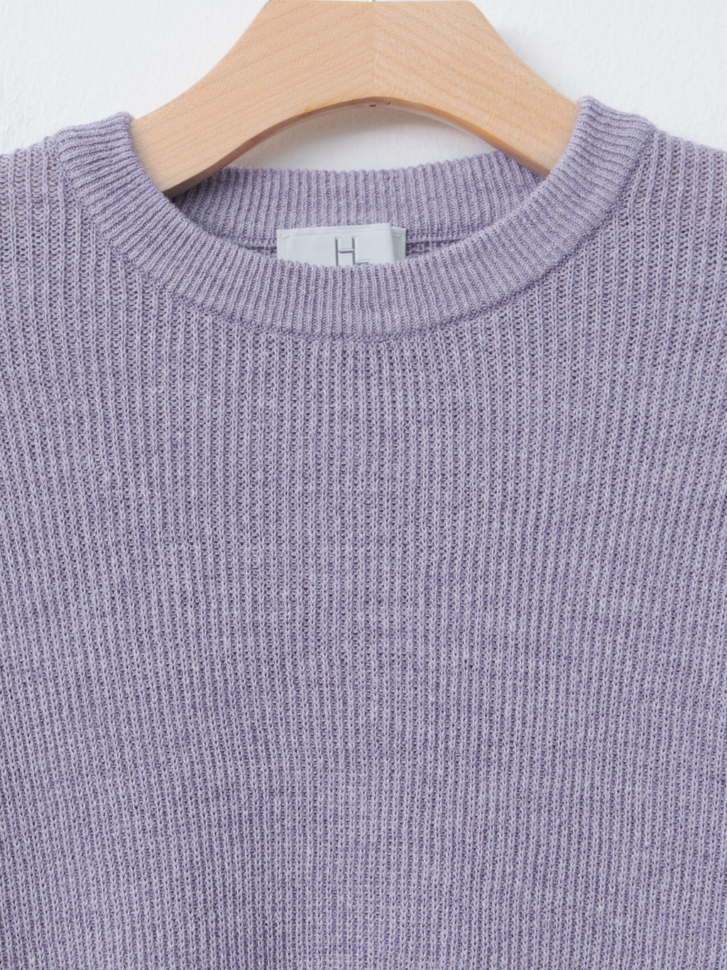 Namu Shop - Herill Linen/Cotton Ribstitch Crewneck Knit - Lavender