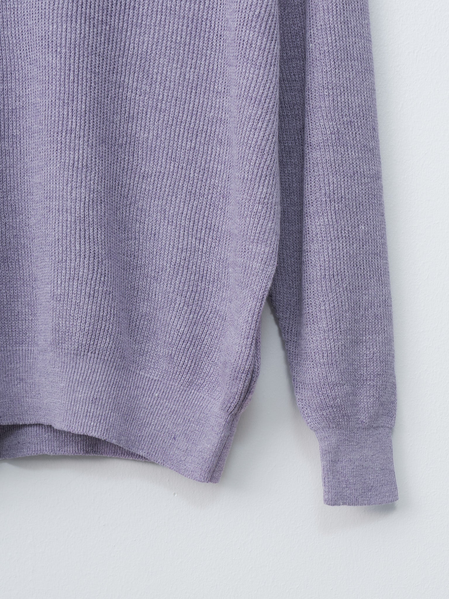 Namu Shop - Herill Linen/Cotton Ribstitch Crewneck Knit - Lavender