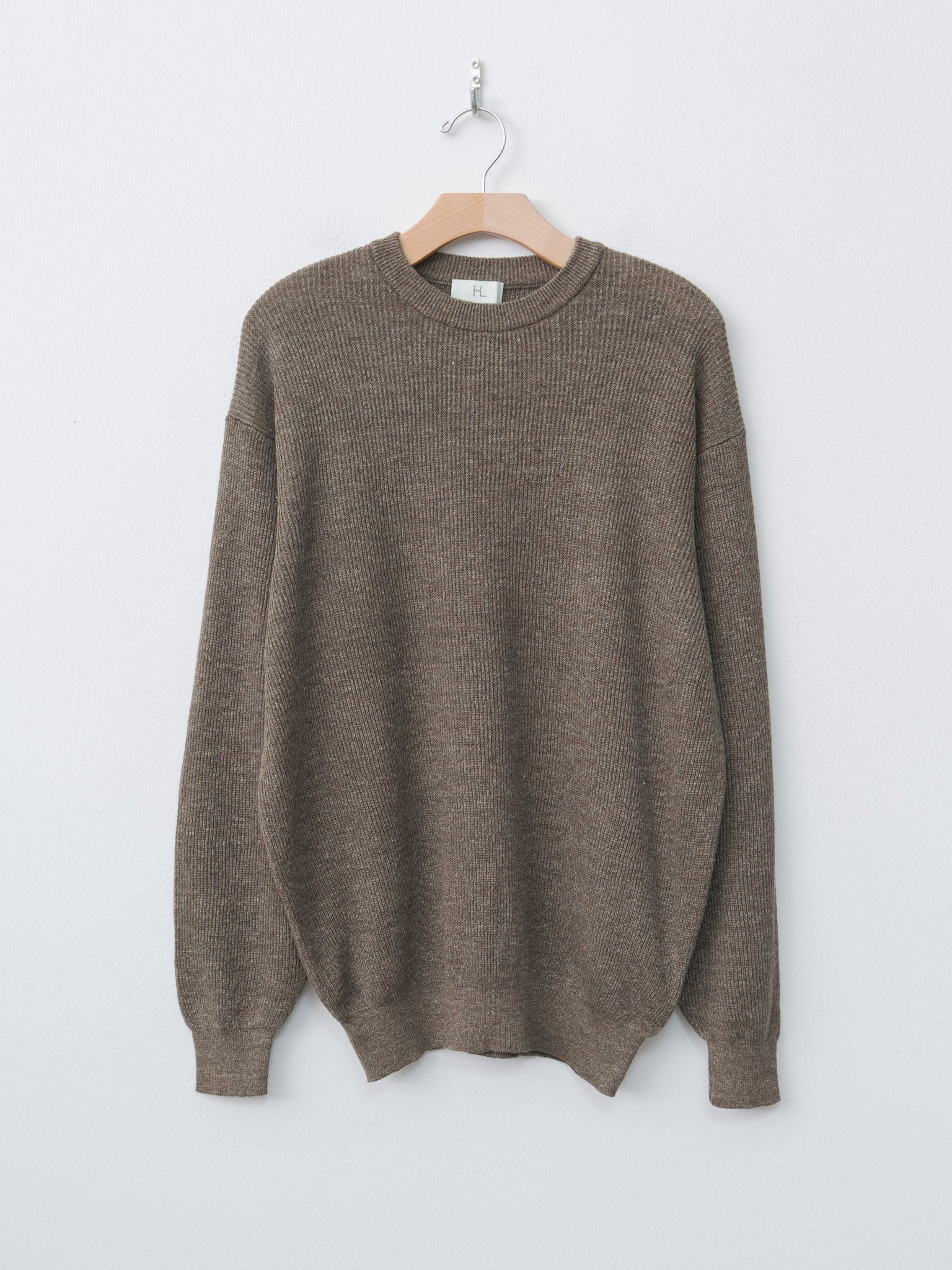 Namu Shop - Herill Linen/Cotton Ribstitch Crewneck Knit - Brown