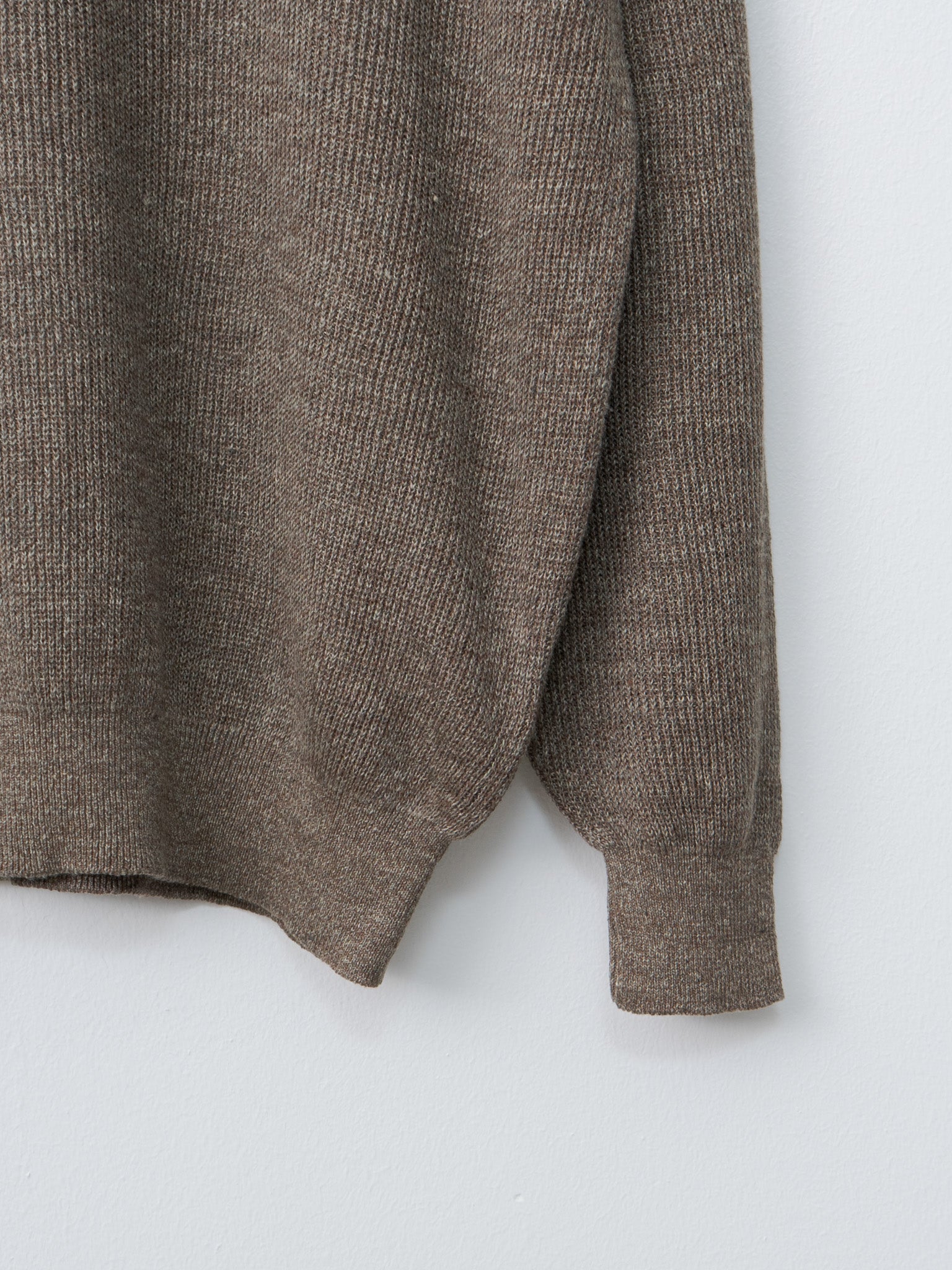Namu Shop - Herill Linen/Cotton Ribstitch Crewneck Knit - Brown