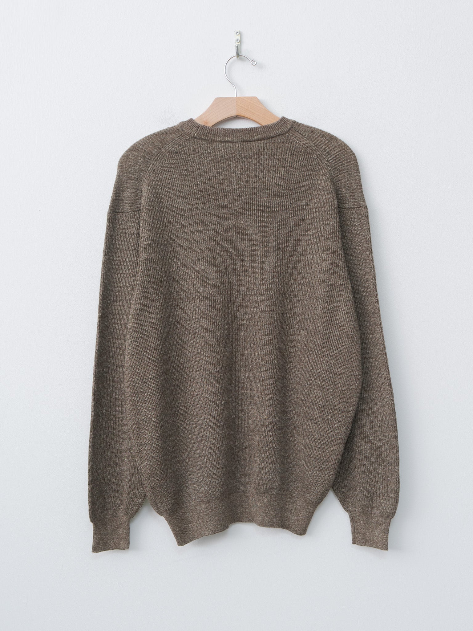 Namu Shop - Herill Linen/Cotton Ribstitch Crewneck Knit - Brown