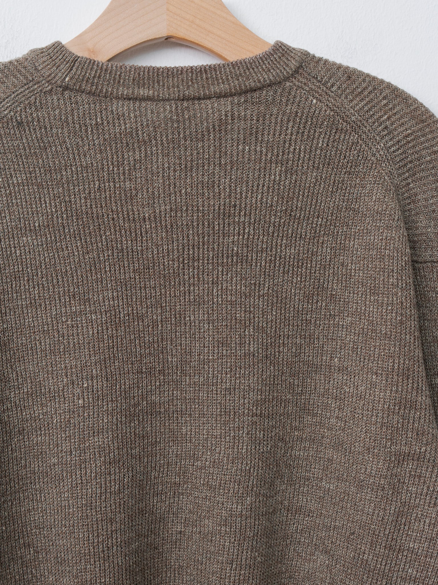 Namu Shop - Herill Linen/Cotton Ribstitch Crewneck Knit - Brown