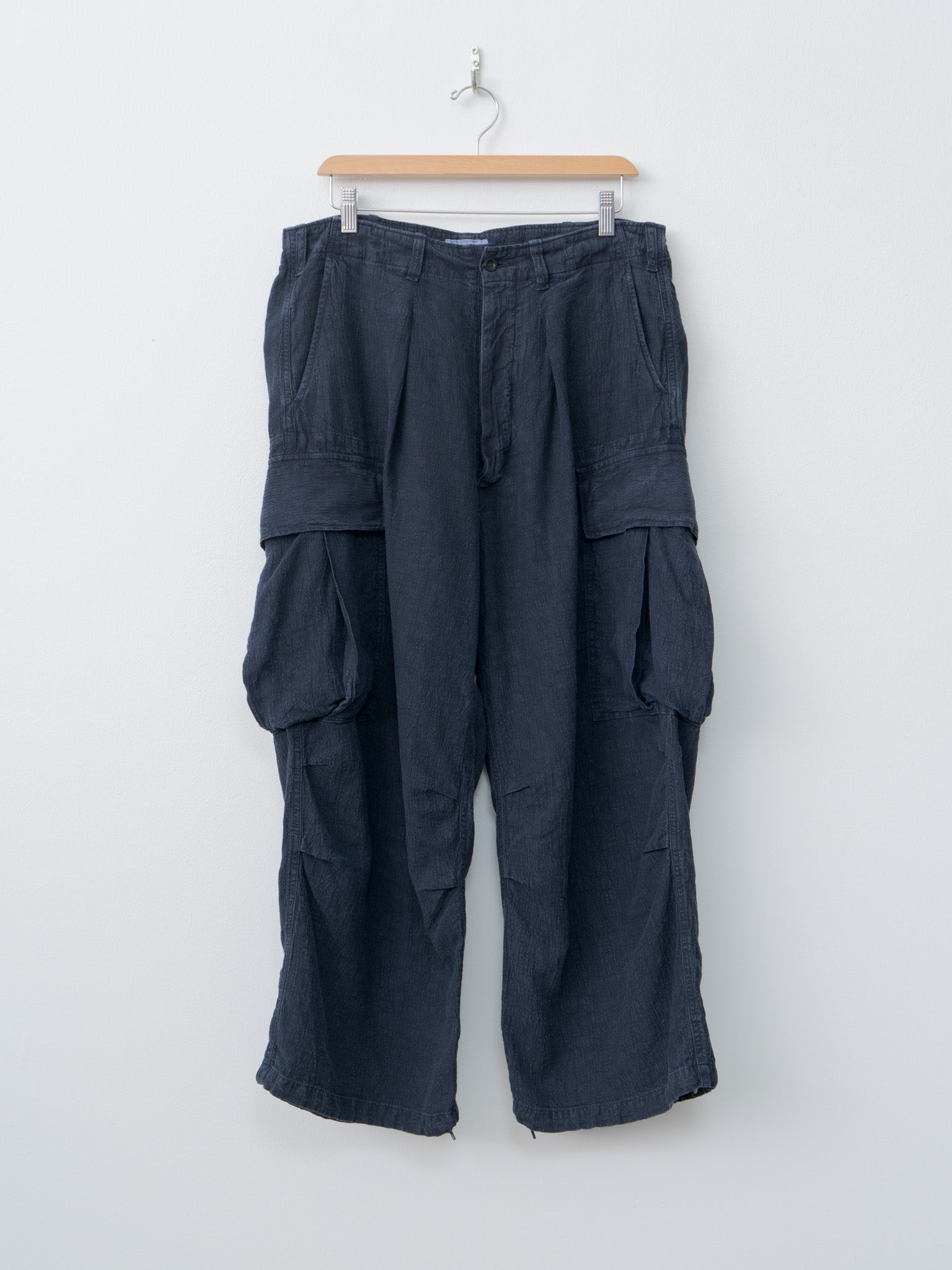 Namu Shop - Herill Linen Jungle Fatigue Pants - Navy