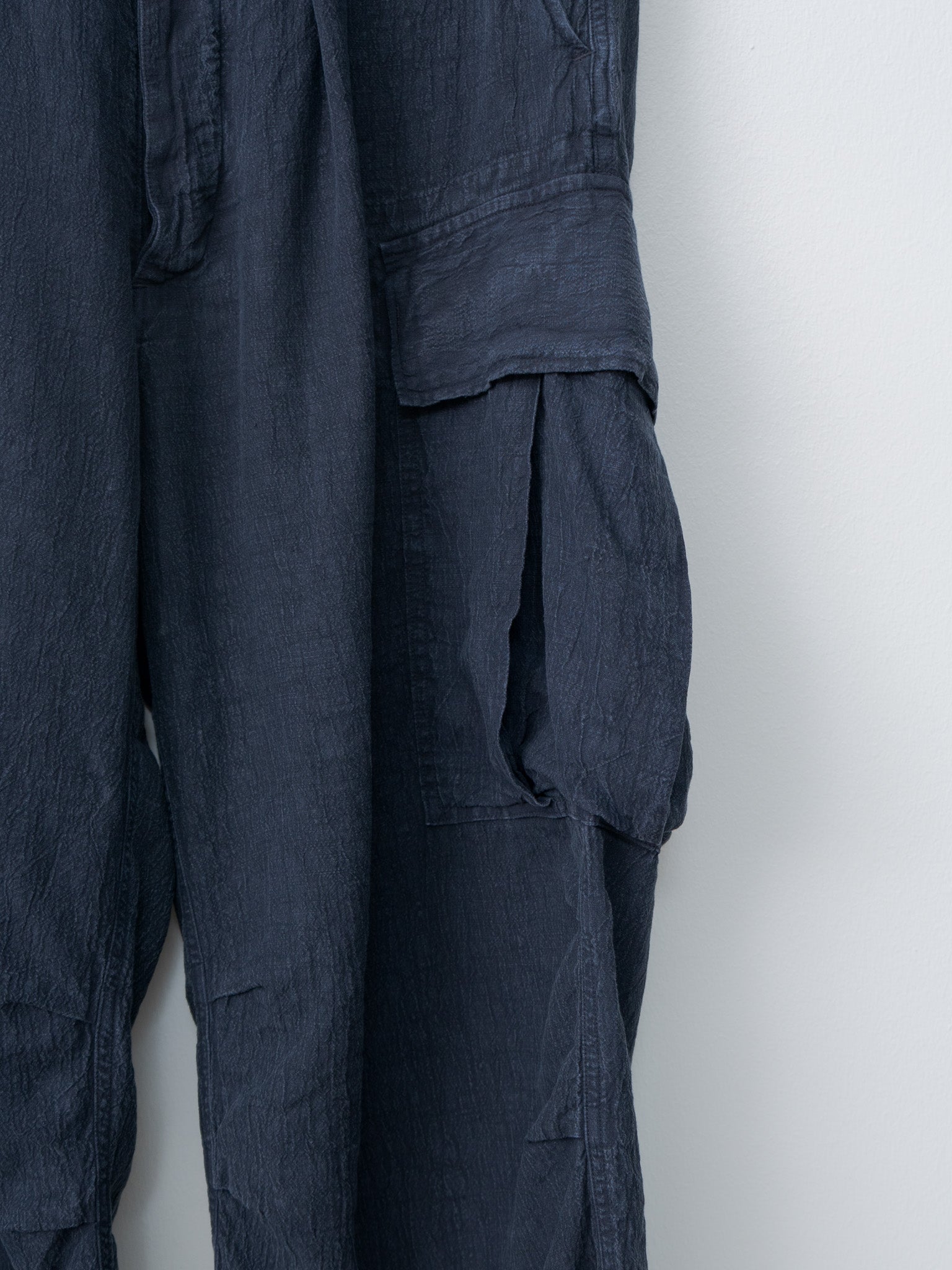 Namu Shop - Herill Linen Jungle Fatigue Pants - Navy