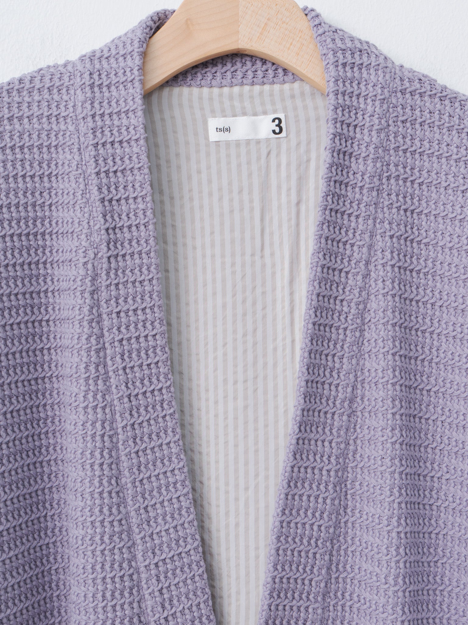Namu Shop - ts(s) Cotton Poly Russell Knitting Jersey Lined Easy Cardigan - Lavender