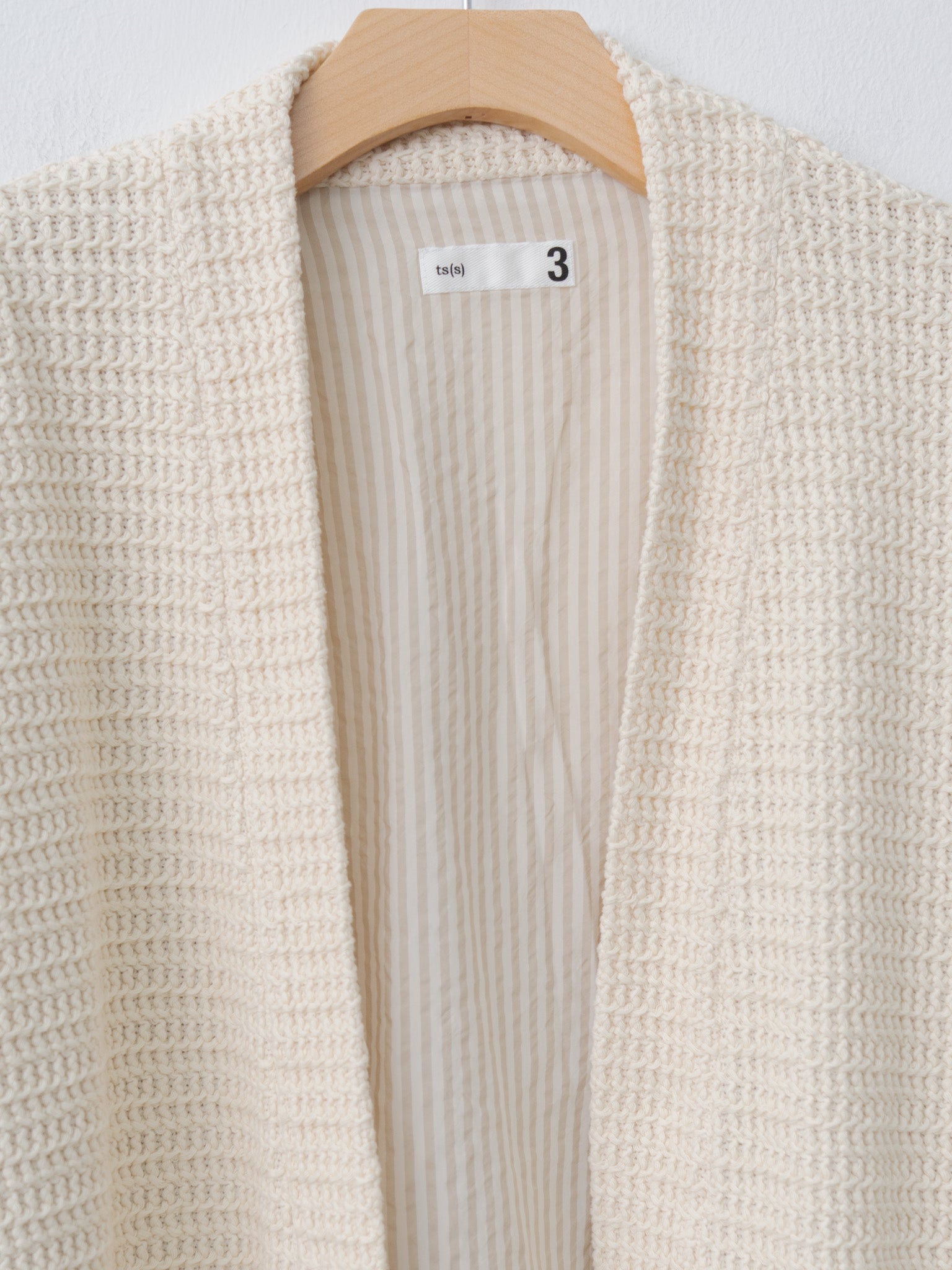 Namu Shop - ts(s) Cotton Poly Russell Knitting Jersey Lined Easy Cardigan - Cream