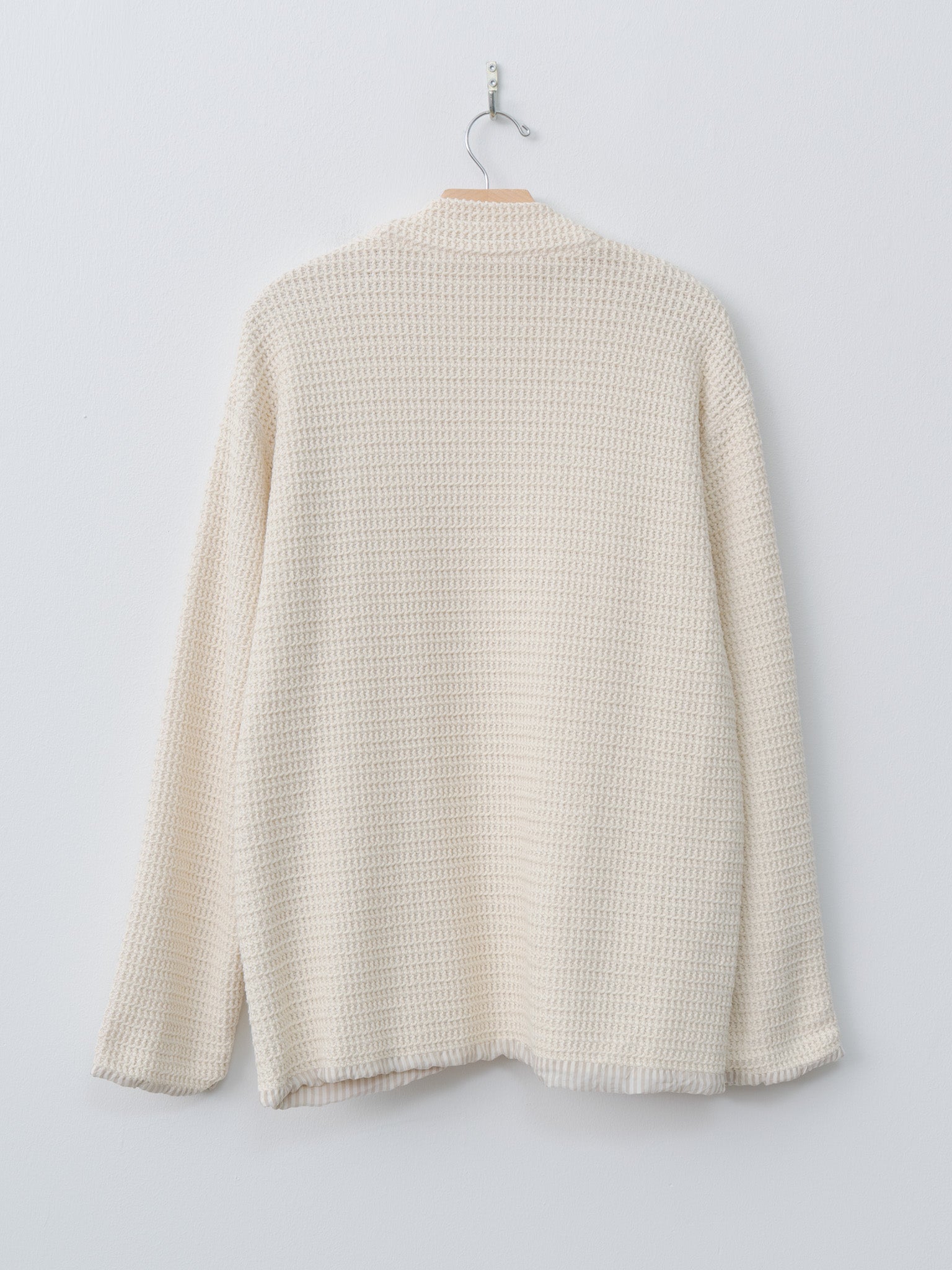 Namu Shop - ts(s) Cotton Poly Russell Knitting Jersey Lined Easy Cardigan - Cream