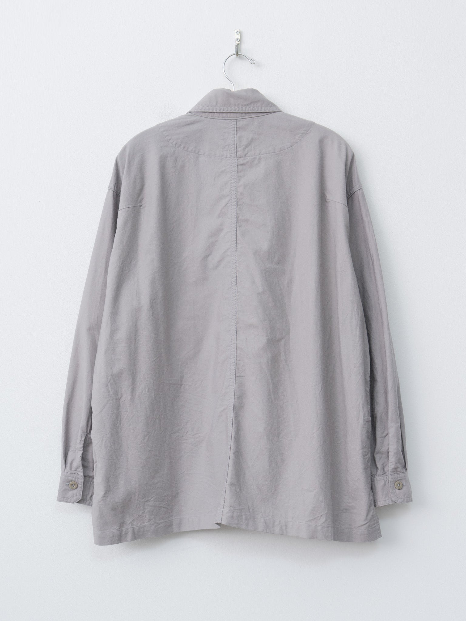 Namu Shop - ts(s) Smoky Color Cotton Oxford Military Shirt Jacket - Gray
