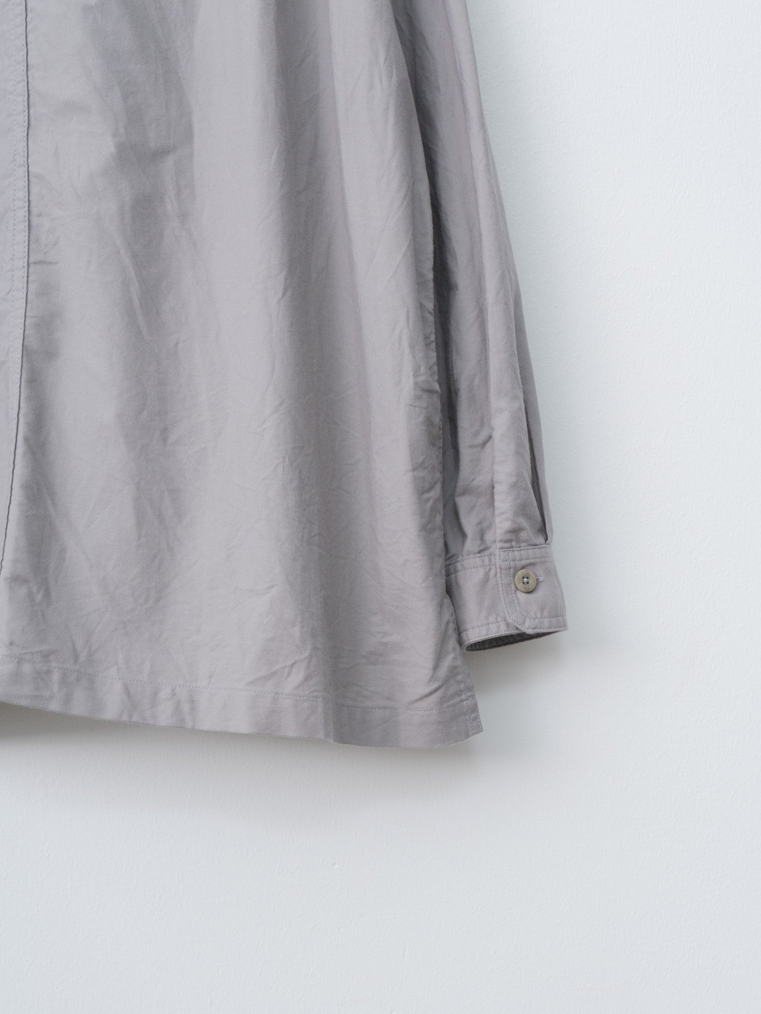 Namu Shop - ts(s) Smoky Color Cotton Oxford Military Shirt Jacket - Gray