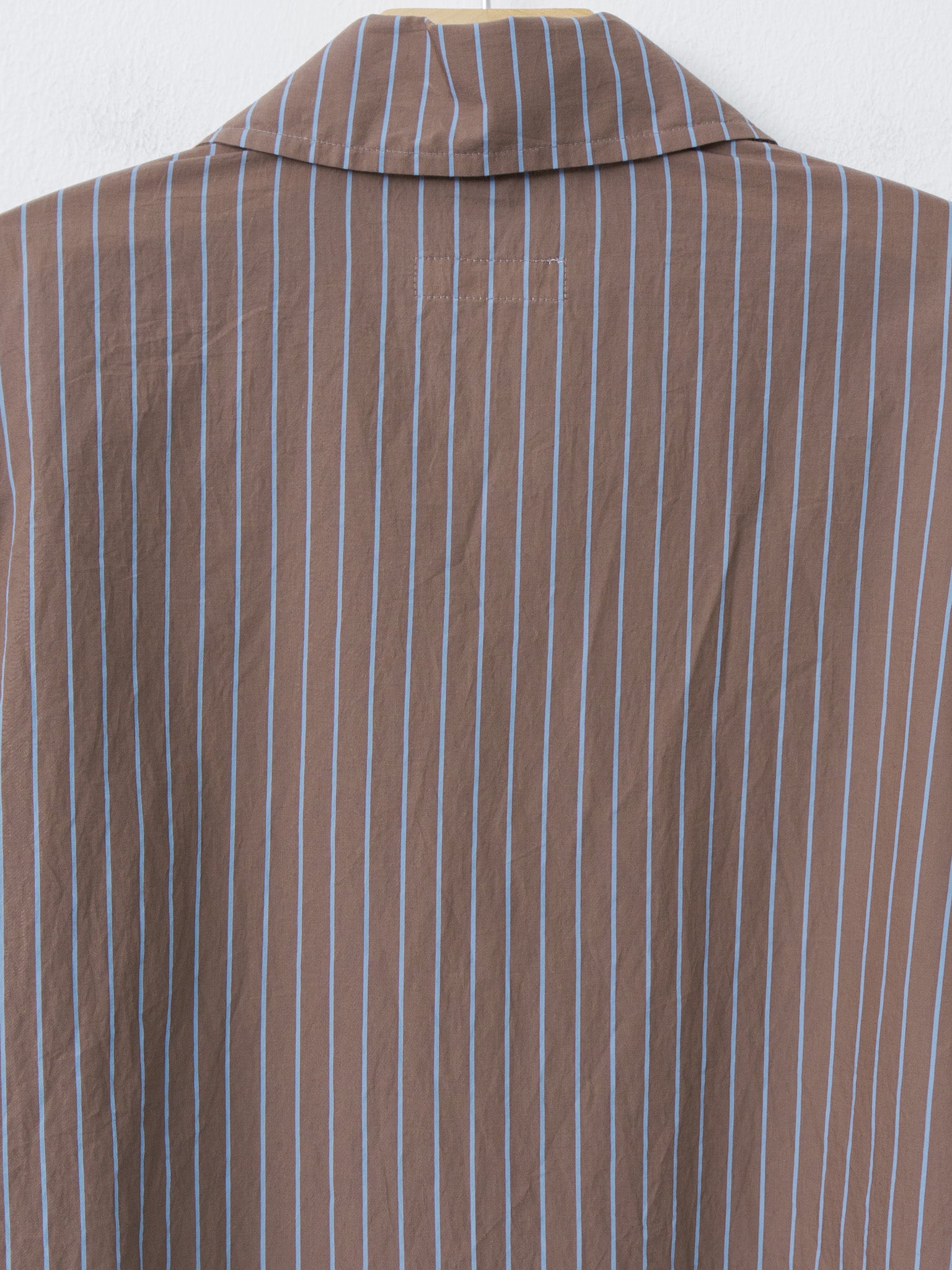 Namu Shop - ts(s) Stripe Cotton Nylon Cloth Jacket Shirt - Brown