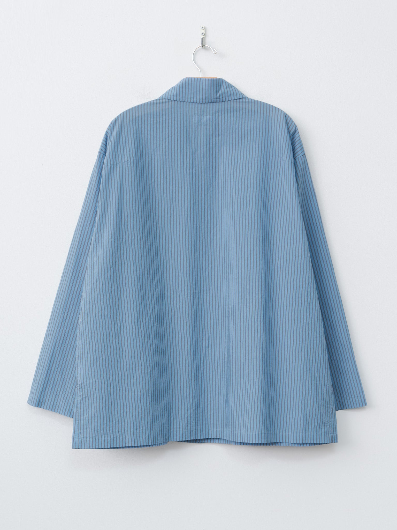 Namu Shop - ts(s) Stripe Cotton Nylon Cloth Jacket Shirt - Blue