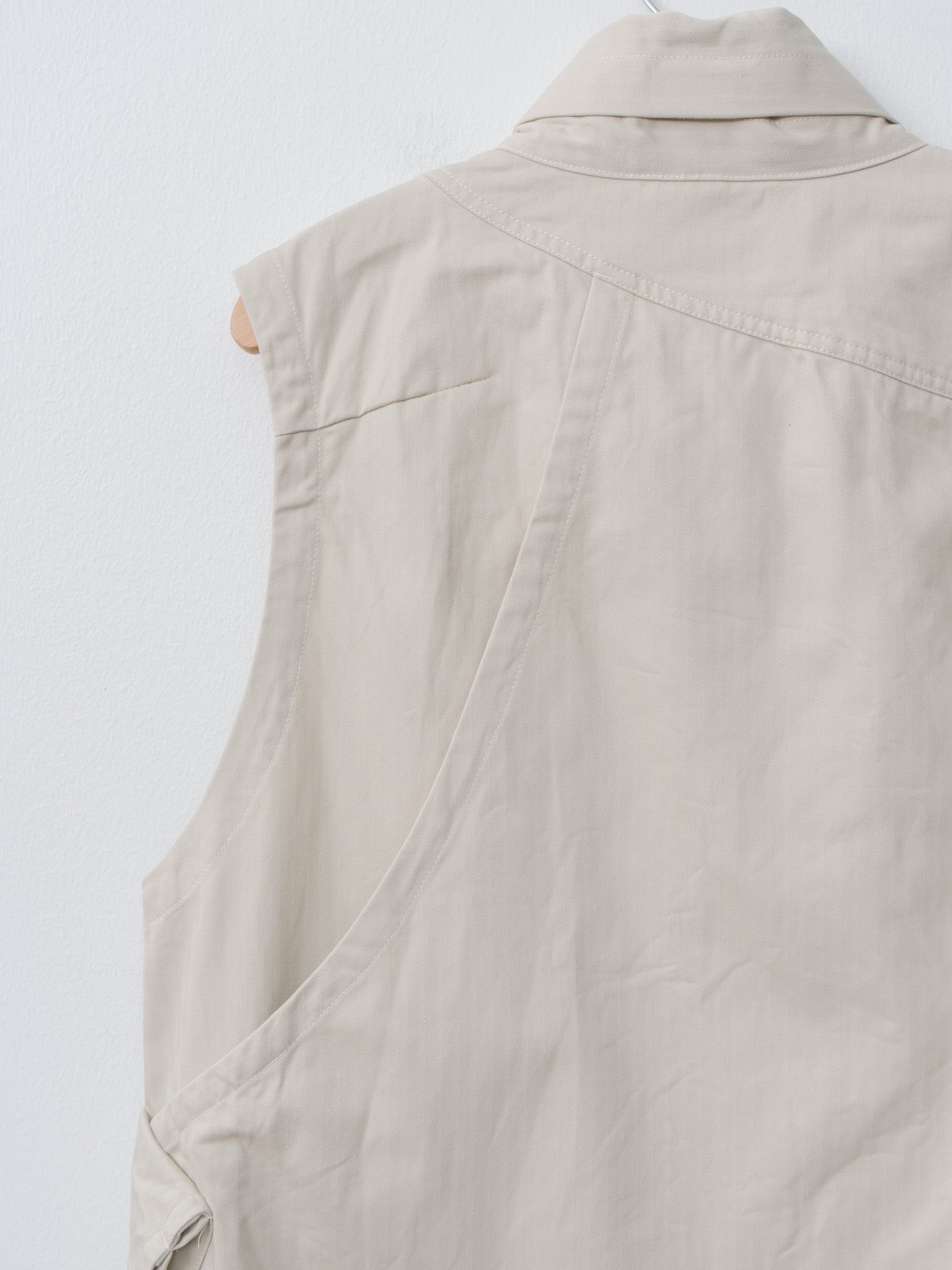 Namu Shop - ts(s) Organic Cotton Herringbone Messenger Vest - Ivory