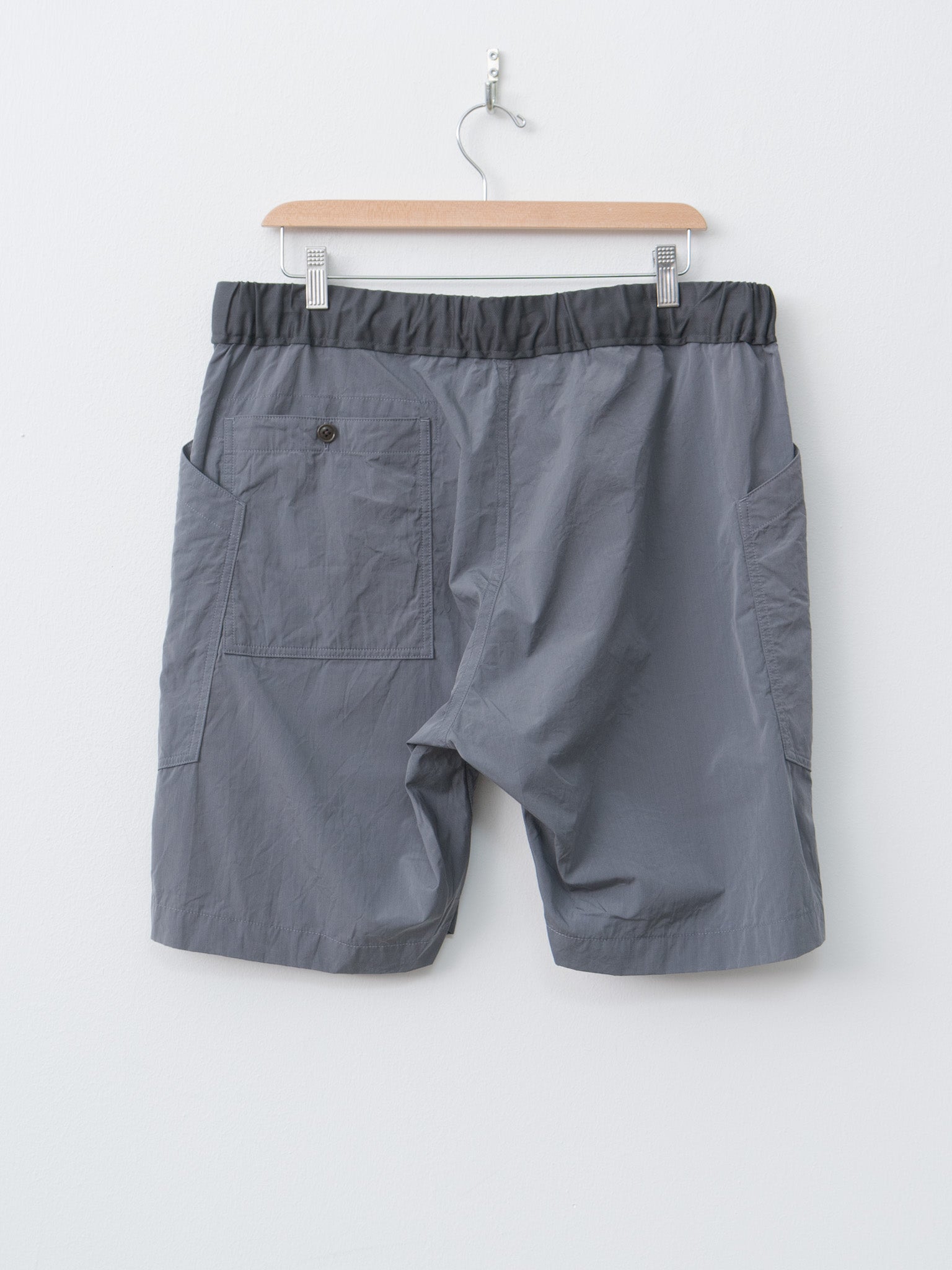 Namu Shop - ts(s) Cotton Silk Chambray Poplin Loose Fit Shorts - Charcoal