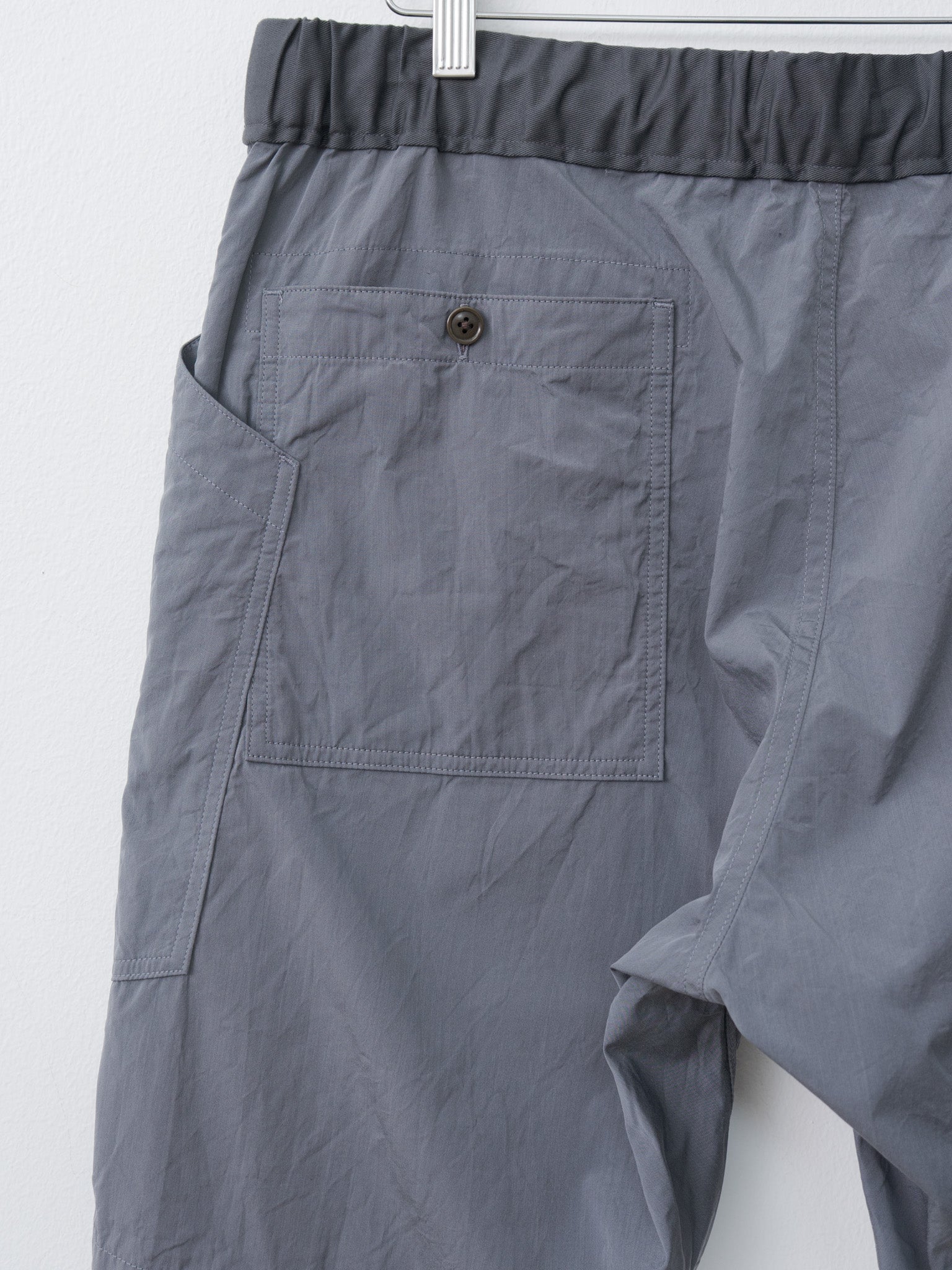 Namu Shop - ts(s) Cotton Silk Chambray Poplin Loose Fit Shorts - Charcoal